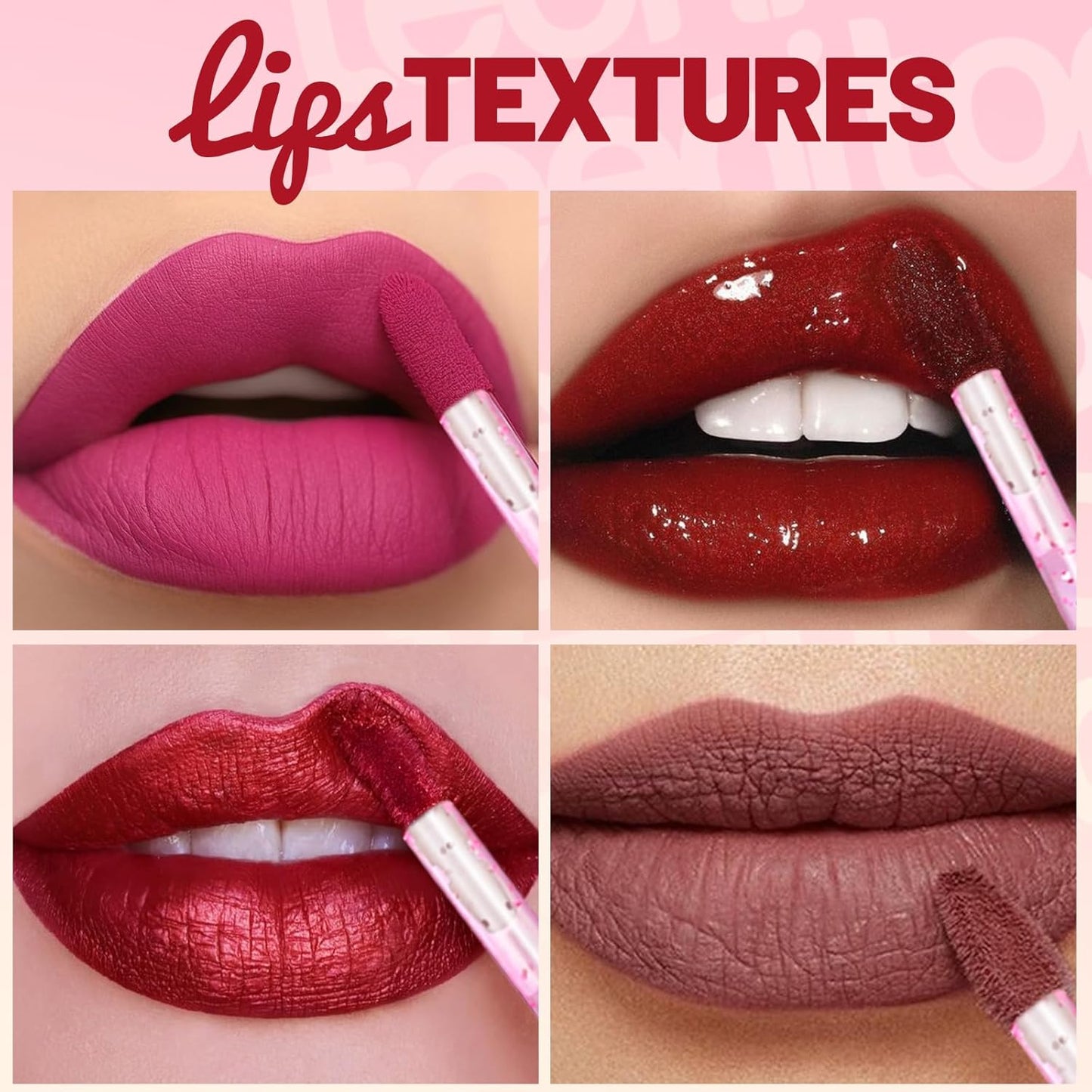 Teenitor 600pcs Lip Applicators Disposable, Crystal Pink Lip Wands Lipstick Applicator Wands, Lip Brush Lint Free Applicators For Makeup Crystal Pink