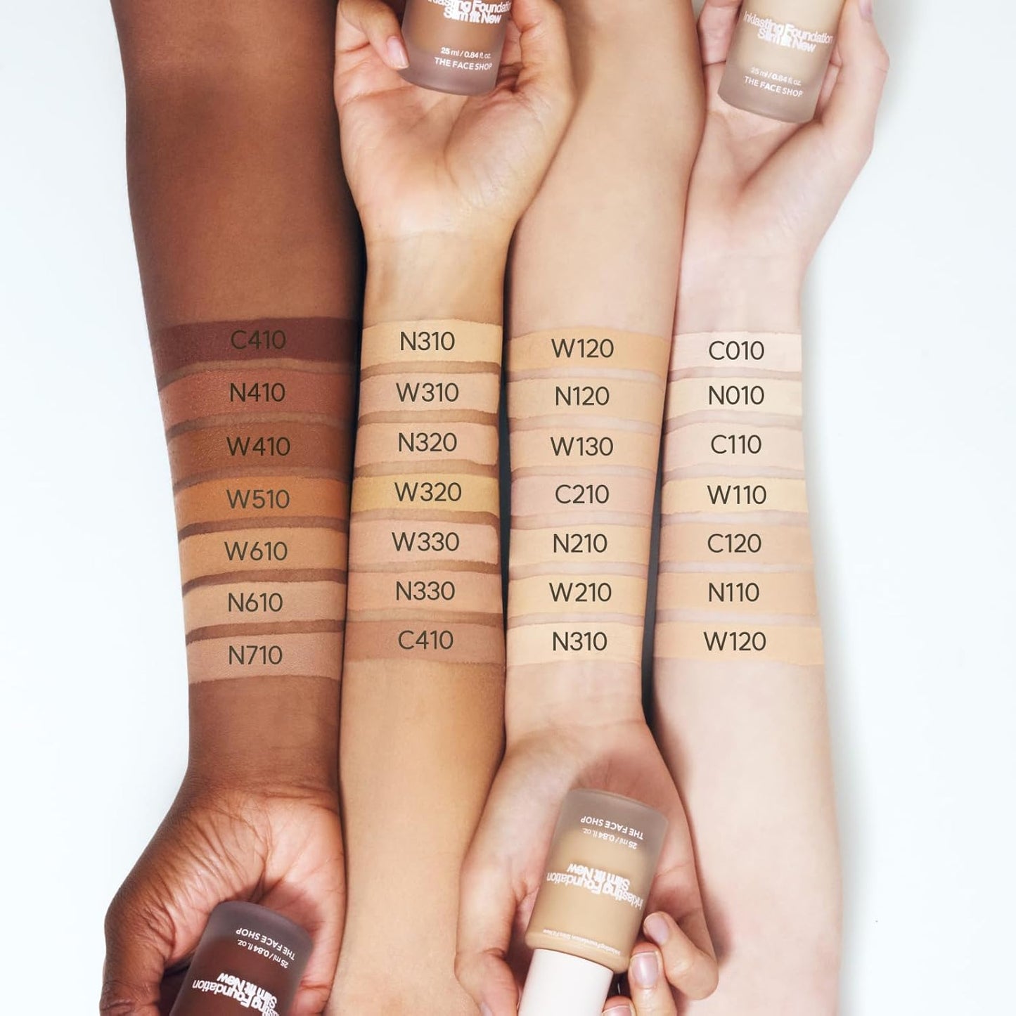 THE FACE SHOP Ink Lasting Liquid Foundation, Full Coverage, 72‑Hour Wear Semi‑Matte Finish, Makeup with Bakuchiol, W130 Warm Beige, 0.84 Fl. Oz.