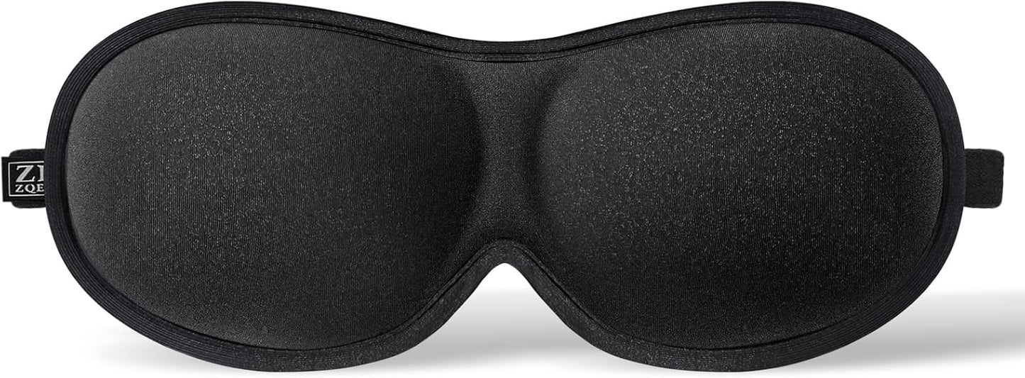 Slim 3D Sleep Mask for Side Sleepers, Blackout Sleeping Maskfor Men Women, Zero Eye Pressure, Ultra Soft Eye Masks for Sleeping, Perfect for Travel, Nap, Meditation, Airplane (Black)