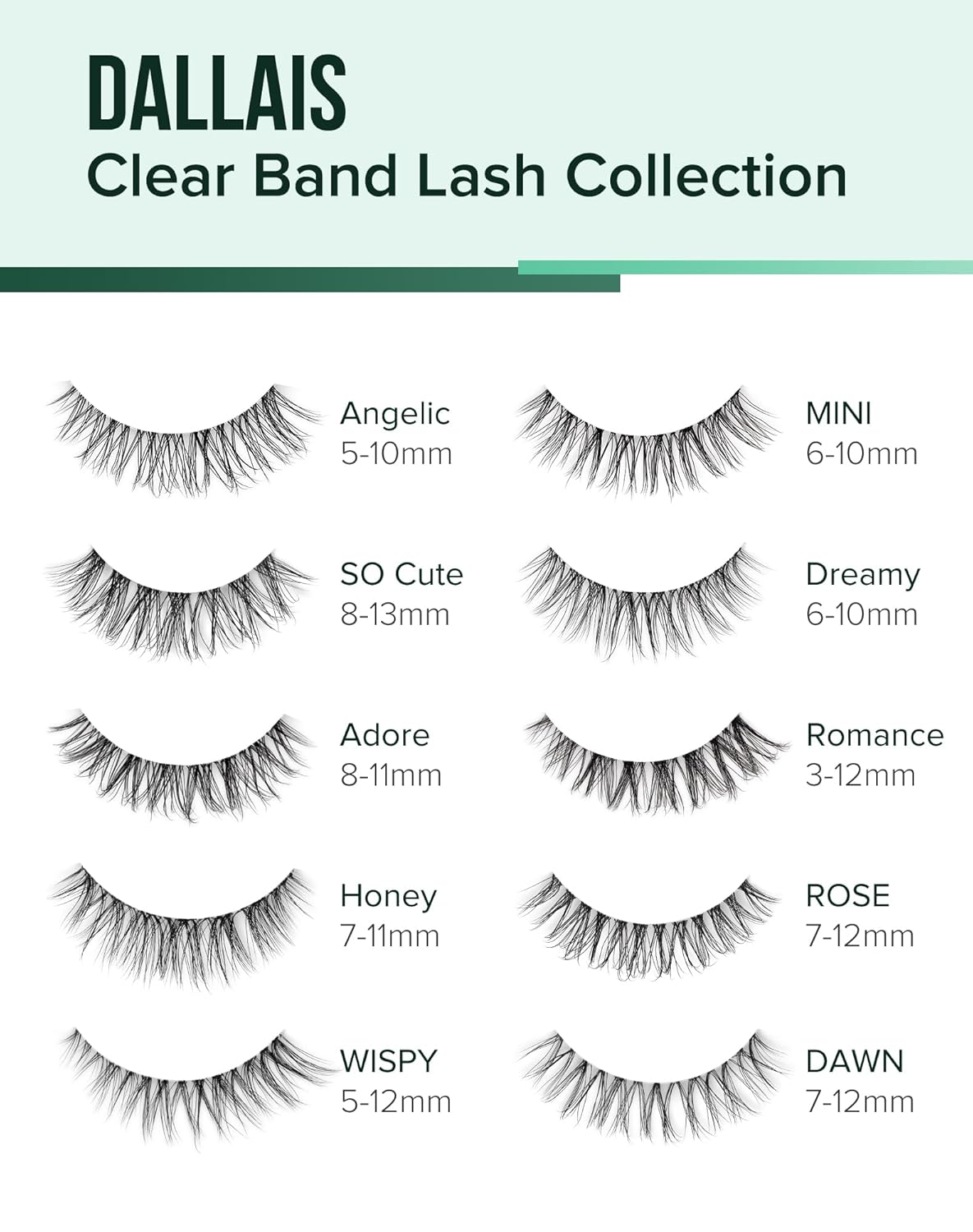 Eyelashes Wispy Lashes Natural Mink Eye Lashes Pack Clear Band Strip Lashes That Look Like Extensions Short False Eyelashes Natural 7 Pairs
