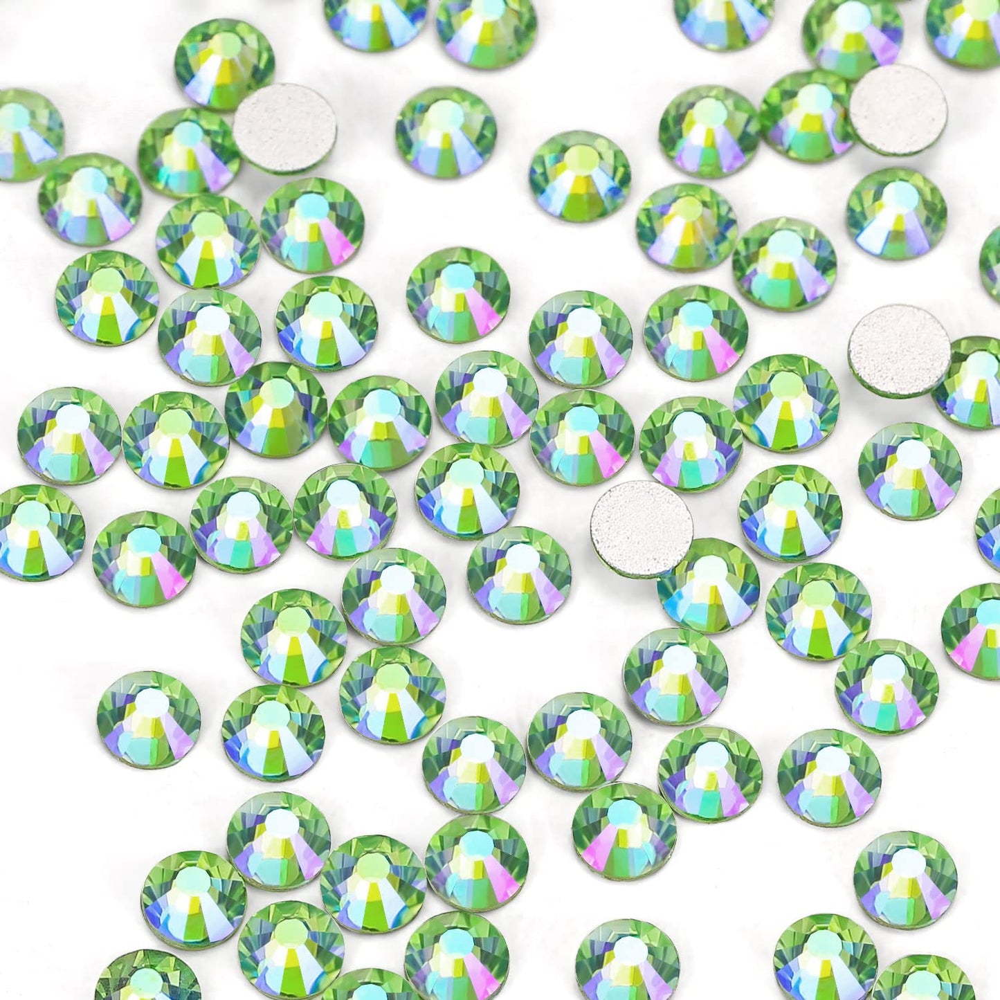 1440Pcs Light-green Ab Crystal Rhinestones,Glass Flatback Rhinestones Gemstones Small for Nail Face Makeup Art Crafts Clothes Decoration-(SS10,2.8mm,Light-green Ab)