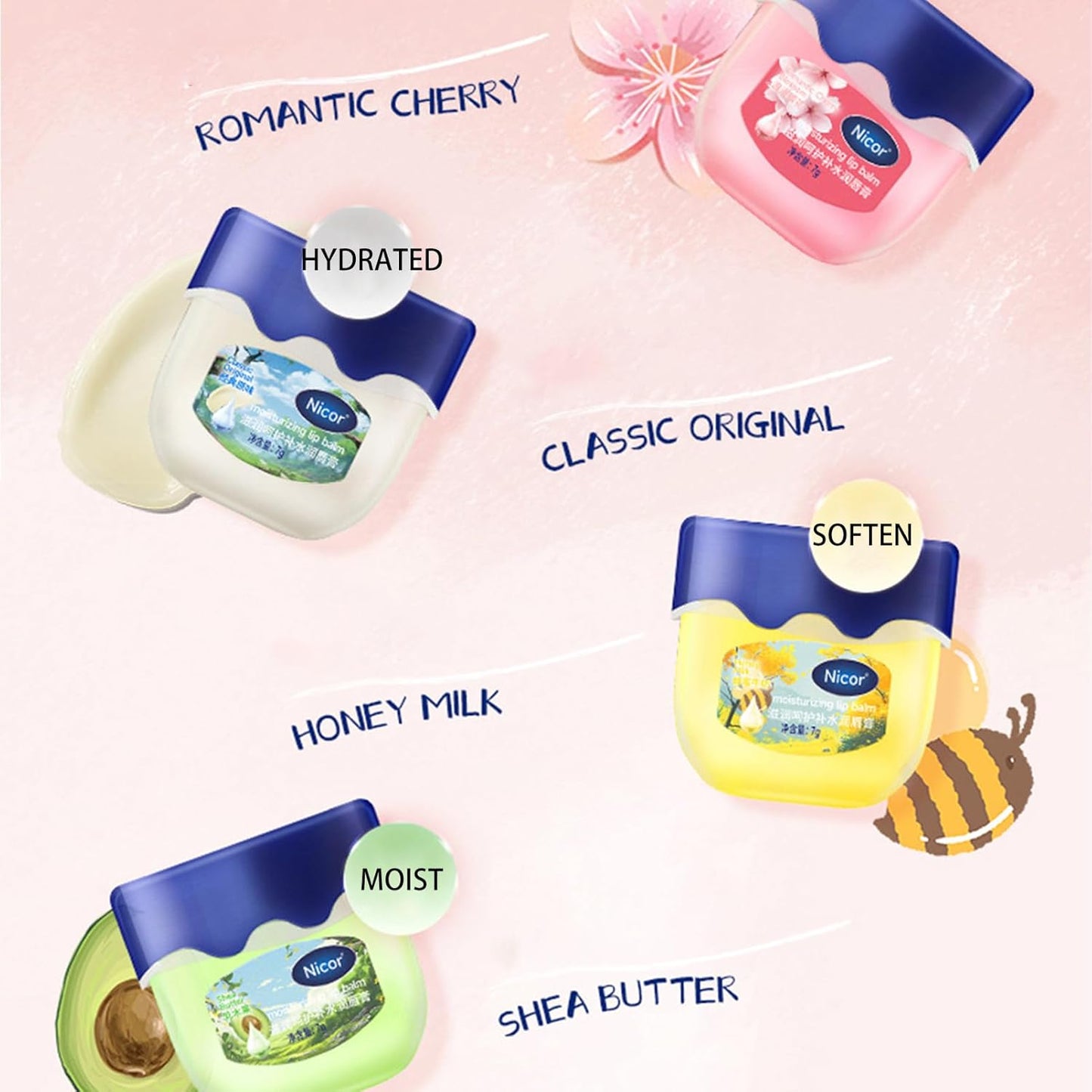 4 Pack Lip Balm Set, Lip Moisturizer For Very Dry Lips, Hydrating Lip Balm For Dry Cracked Lips, Lip Treatment For Dry Cracked Lips, Lip Balms & Moisturizers, 4 Tastes Lip Balm For Men & Women