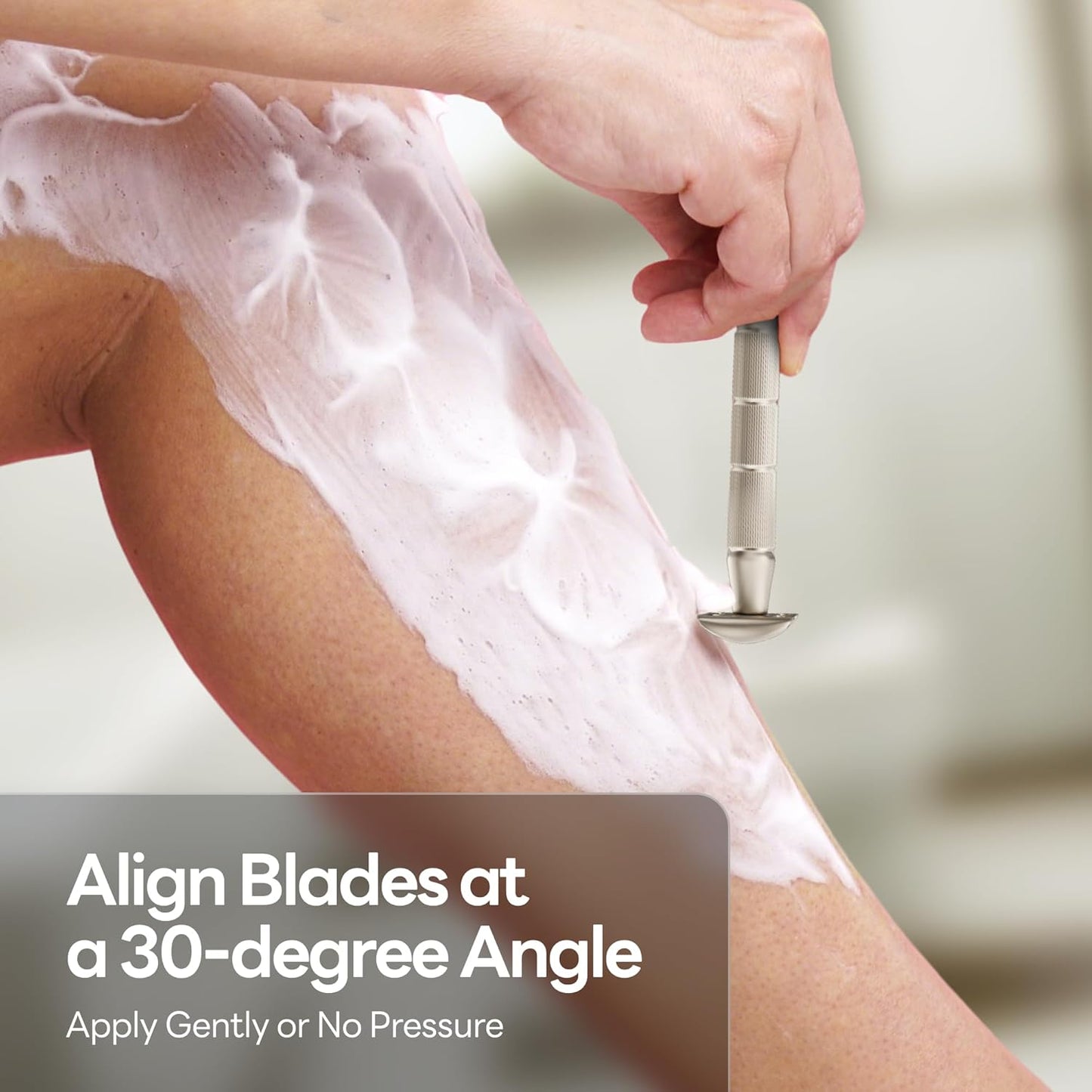 Double-Edge Safety Razor, Single-Blade Razors with 5 Stainless Steel Safety Razor Blades for Men and Women, Reusable Metal Razor – Silver Matt