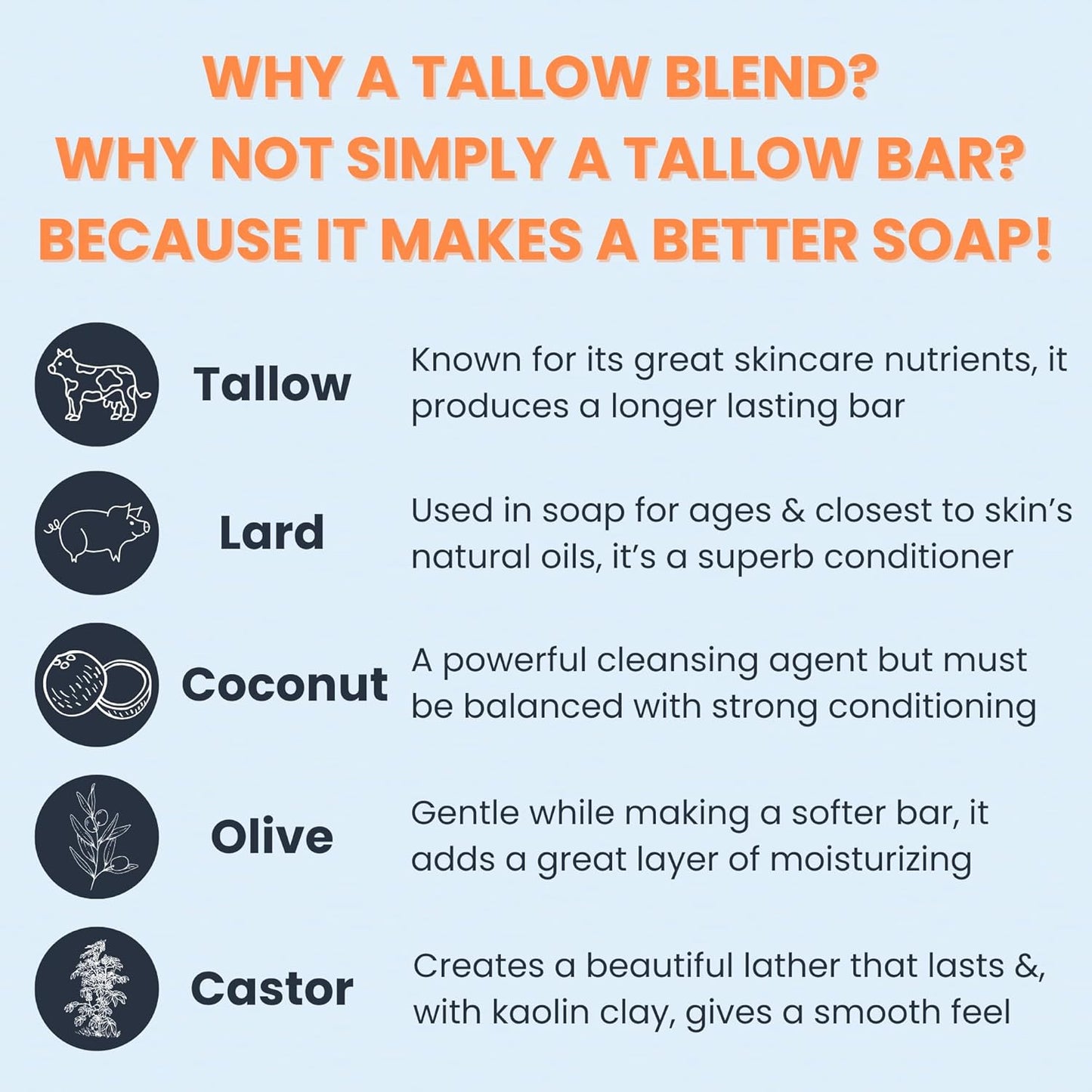 Real American Soap (Variety Bundle, 3 Pack) – Natural Bar Soap Made with Grass-Fed Tallow, Conditioning Lard, & Pure Coconut Oil – Unscented, Charcoal & Tea Tree Oil, & Lavender Goat Milk