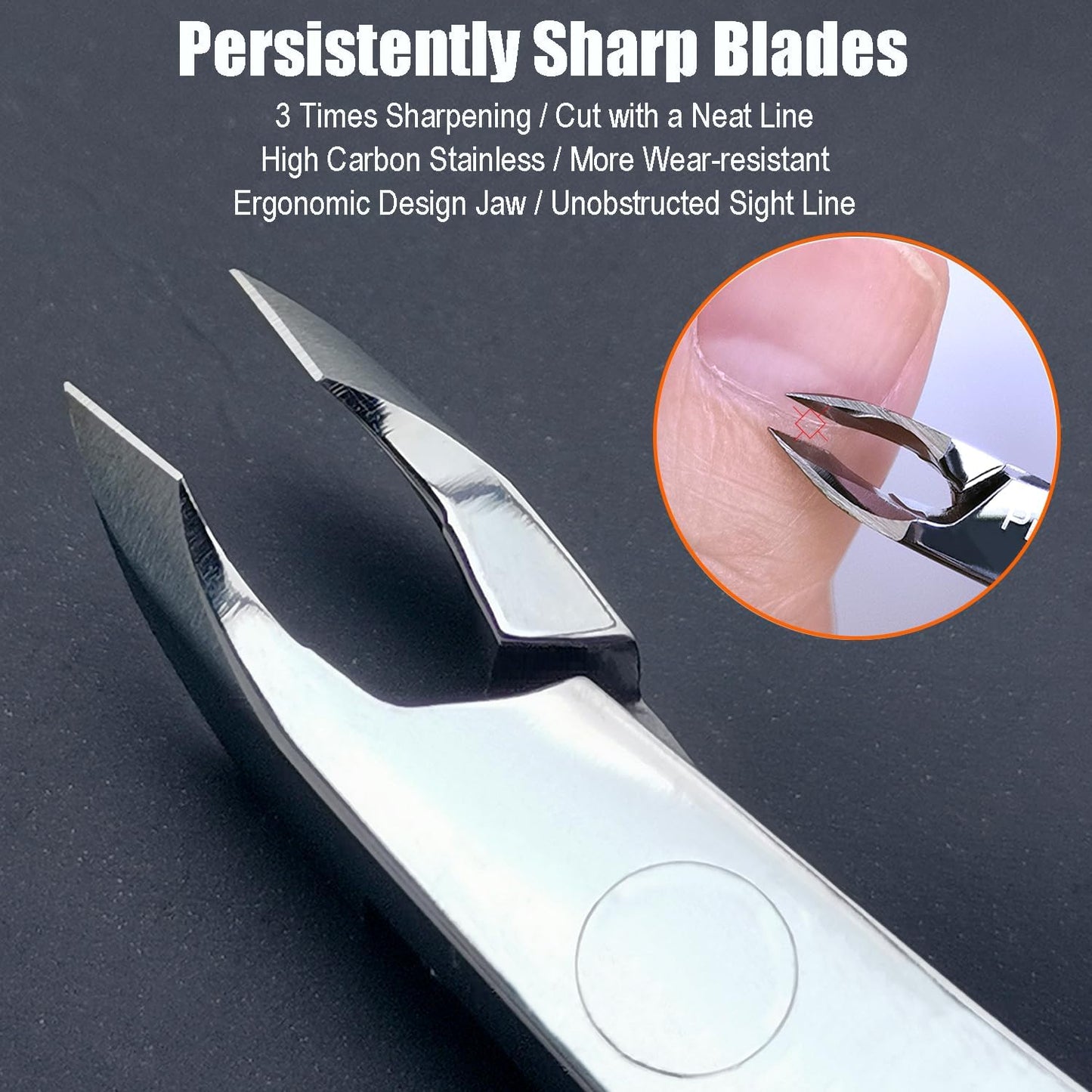 LePinko Salon-Quality Cuticle Trimmer with Cuticle Pusher, Super Labor-saving Cuticle Cutter, Sharp Cuticle Clippers for Manicurist, Professional Pedicure Manicure Nail Care Tool, 5mm Jaw