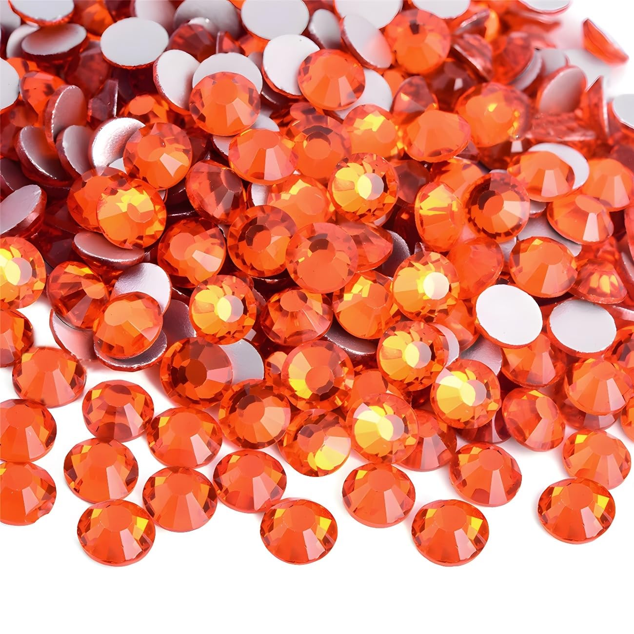 Flatback Rhinestones Round Gems for Nails Art and Crafts 620Pcs SS30 6mm Glitter Crystals Stone DIY Bags Clothes Shoes (Orange)
