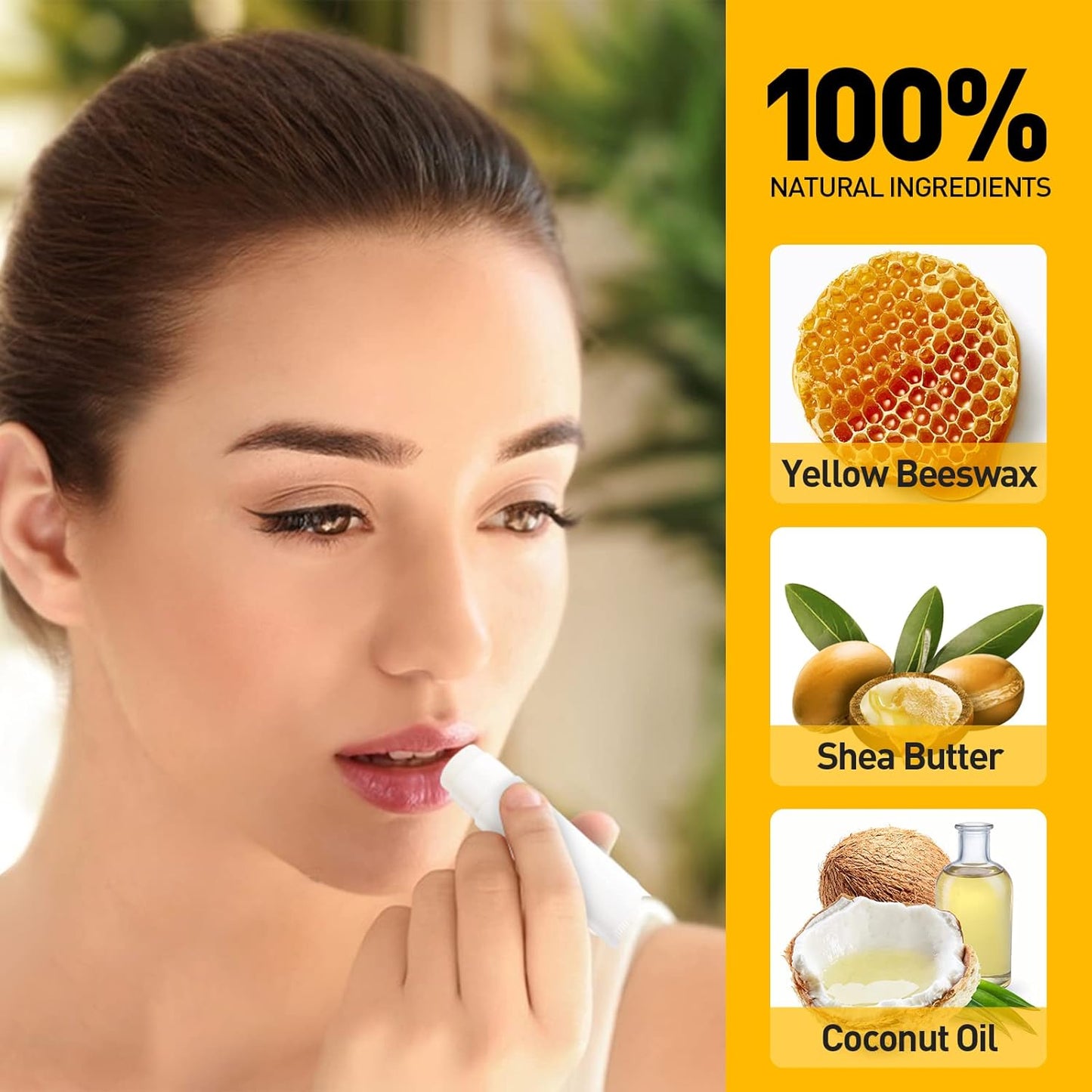 DMSKY 100-Pack Lip Balm Bulk 5 Flavors with Vitamin E and 100% Coconut Oil, Lip Care Product, Moisturizing Lip Balm for dry cracked lips