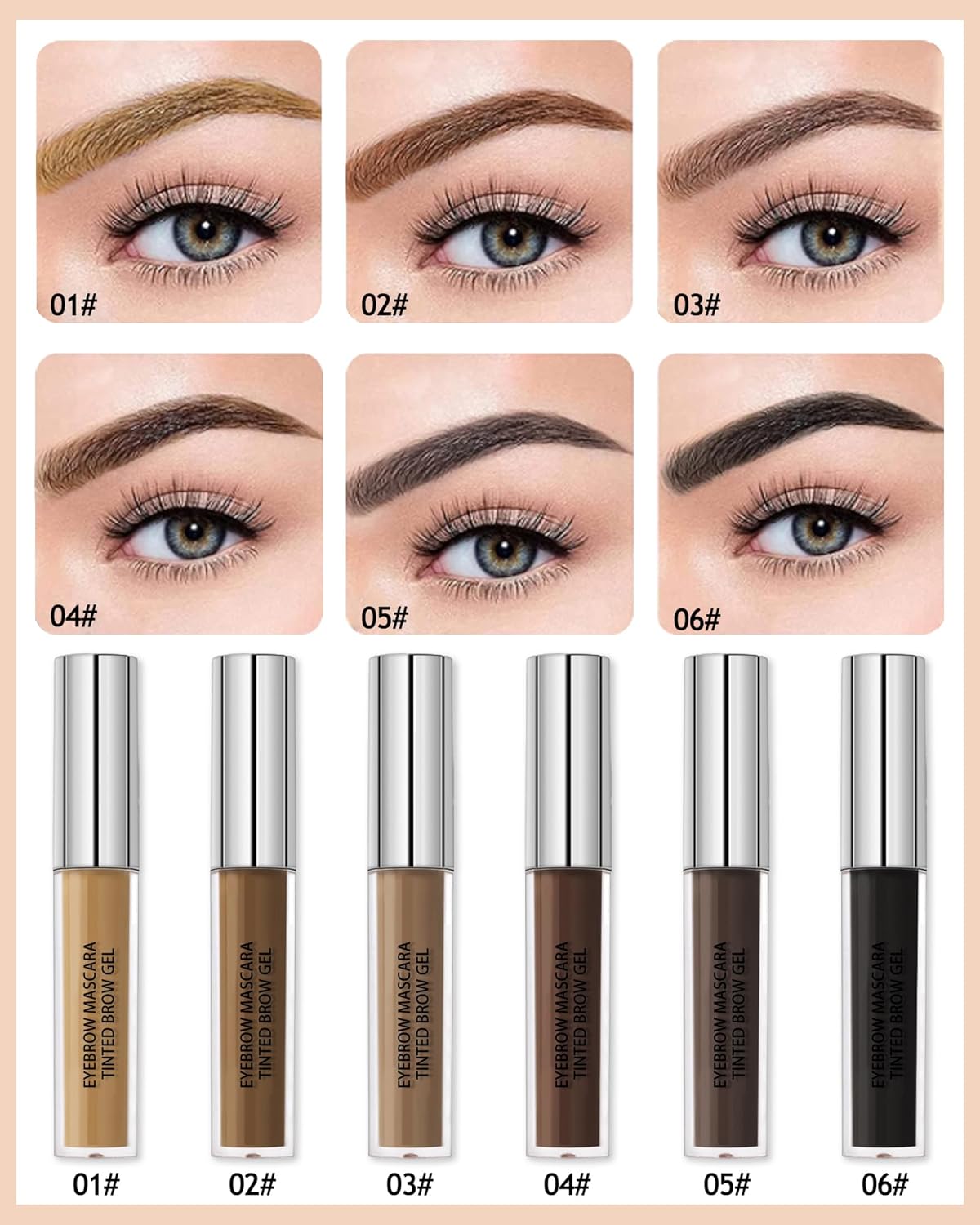 Waterproof Tinted Brow Gel-Long Lasting Smudgeproof Liquid Eyebrow Makeup,Eyebrow Mascara Tinted Brow Glue,Eye Brow Filler,Volumizing Enhance Brow Mascara,With Brow Razor Brush,Gift for Women-Blonde