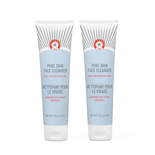 First Aid Beauty - Pure Skin Face Cleanser, Effectively Removes Makeup, Dirt, & Impurities, Gentle Cleanser Leaves skin Soft & Supple, Fragrance Free (5 oz, 2 ct)