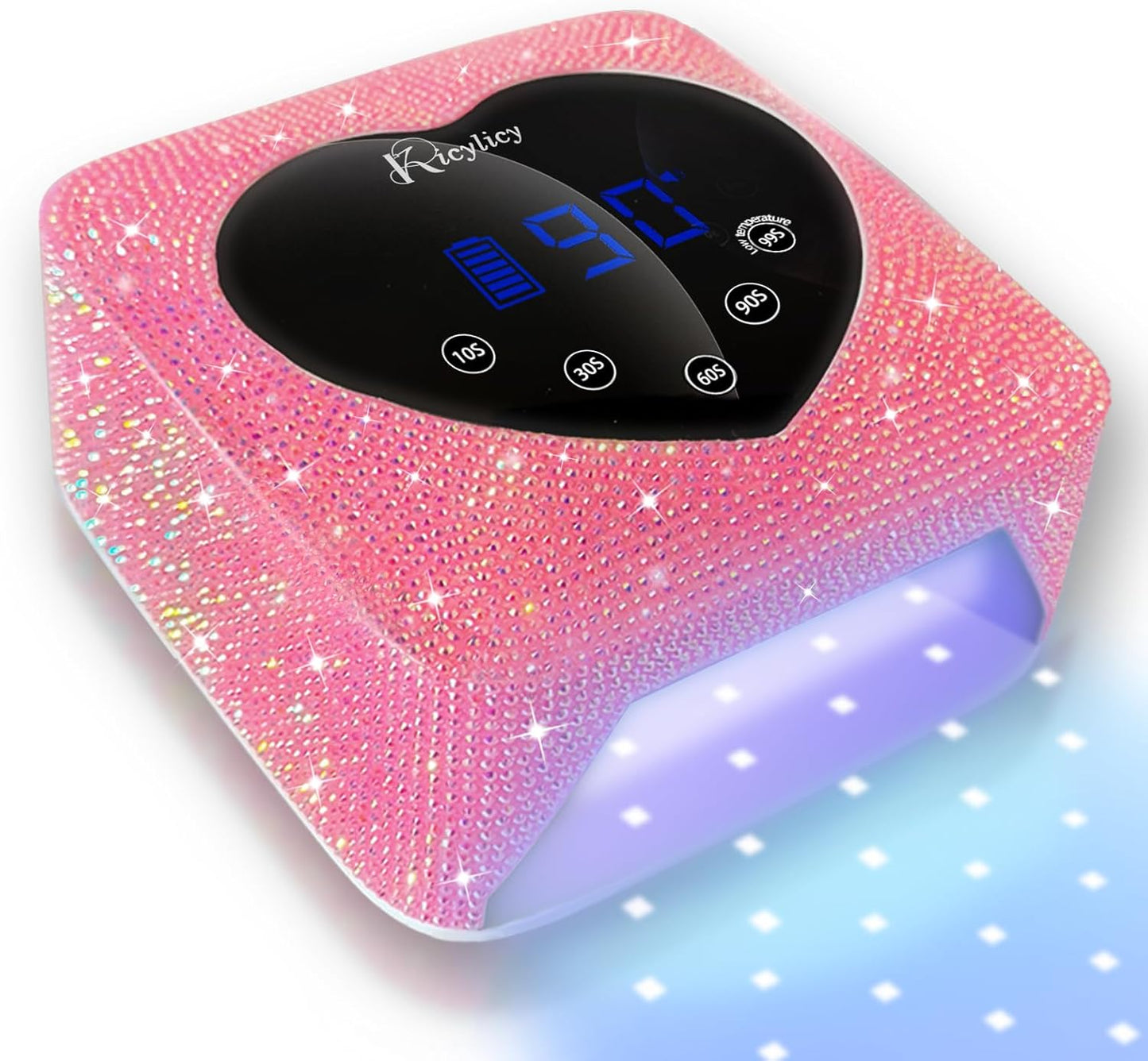 UV LED Nail Lamp, 72W Rechargeable Cordless Nail Lamp with 5 Timer Settings, Professional Nail Dryer Fast Dry Curing Lamp, Gel Polish UV Nail Lamp with Display Auto Sensor for Salon and Home