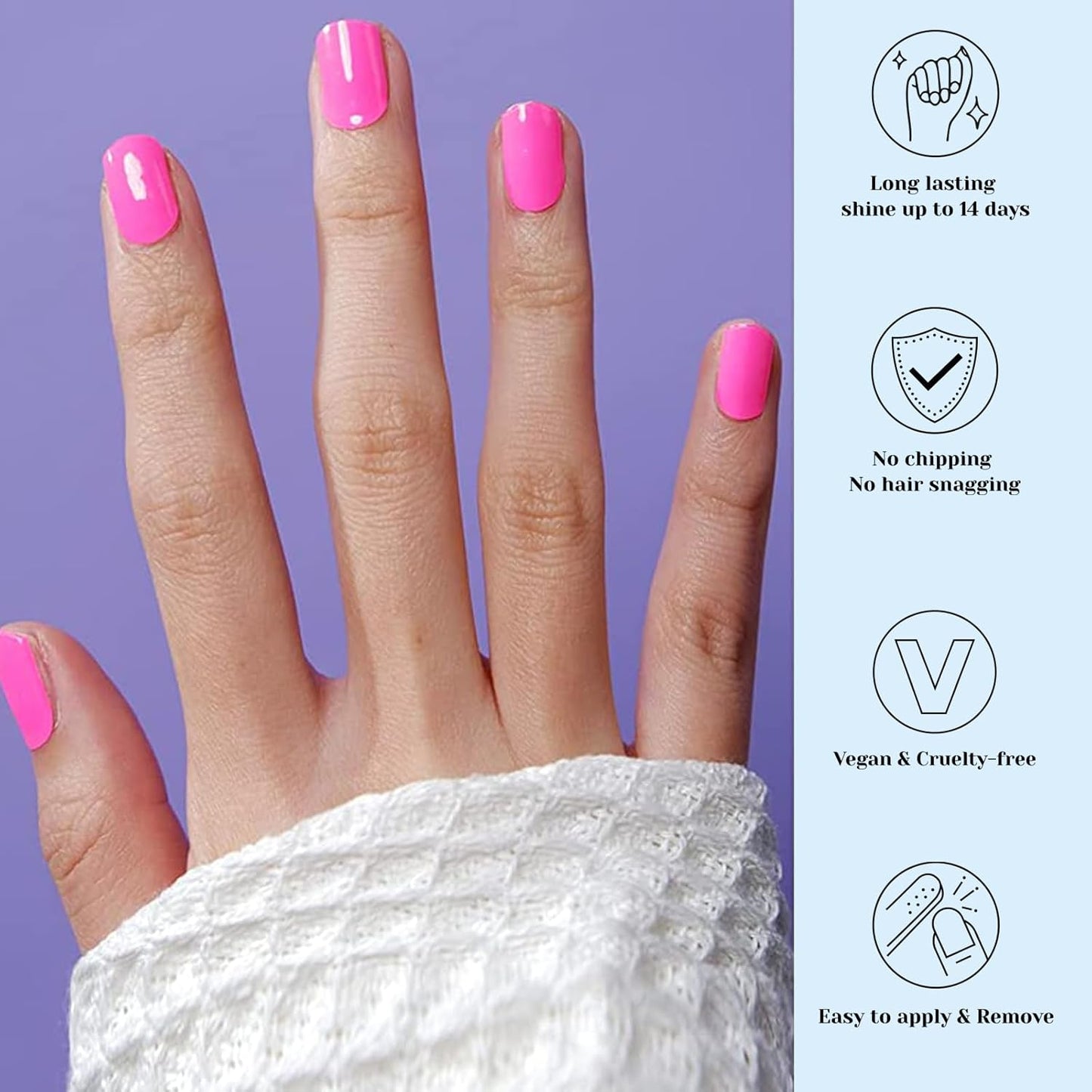 Semi Cured Gel Nail Strips, 20pcs, Long Lasting