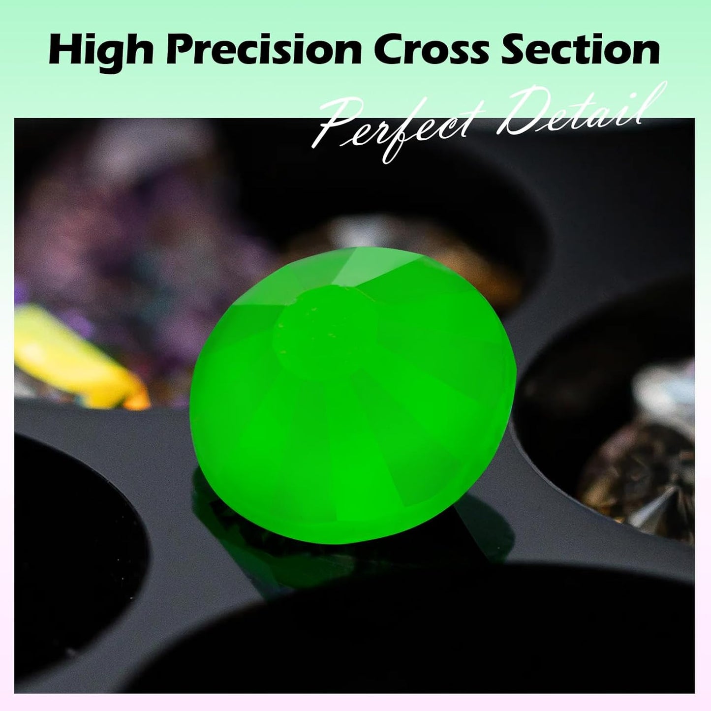 Neon Green Flatback Rhinestones, Glass Rhinestones for Nail Art and Craft, Glue Fix, Loose Crystal Gemstones(Neon Green, SS8, 1440pcs, 2.3-2.5mm)