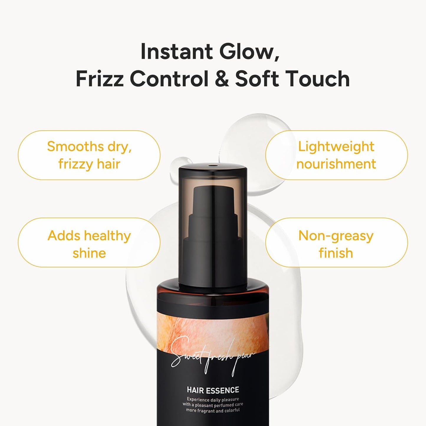 Perfumed Hair Oil & Serum – Korean Hair Essence Oil for Frizzy Hair, Shine & Damage Repair – Argan Oils & Amino Acids – Sulfate & Paraben-Free – Sweet Fresh Pear, 100ml / 3.38 fl oz