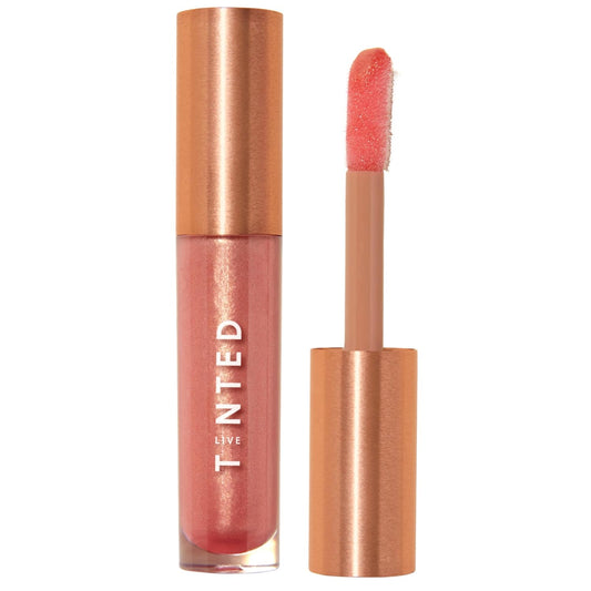 Live Tinted Huegloss High-Shine Lip Gloss - Hydrating, Non-Sticky, Moisturizing Lip Gloss with Hyaluronic Acid, Coconut Oil, and Shea Butter For a Soft Barrier & Seals in Moisture - Soft Shimmary Pink