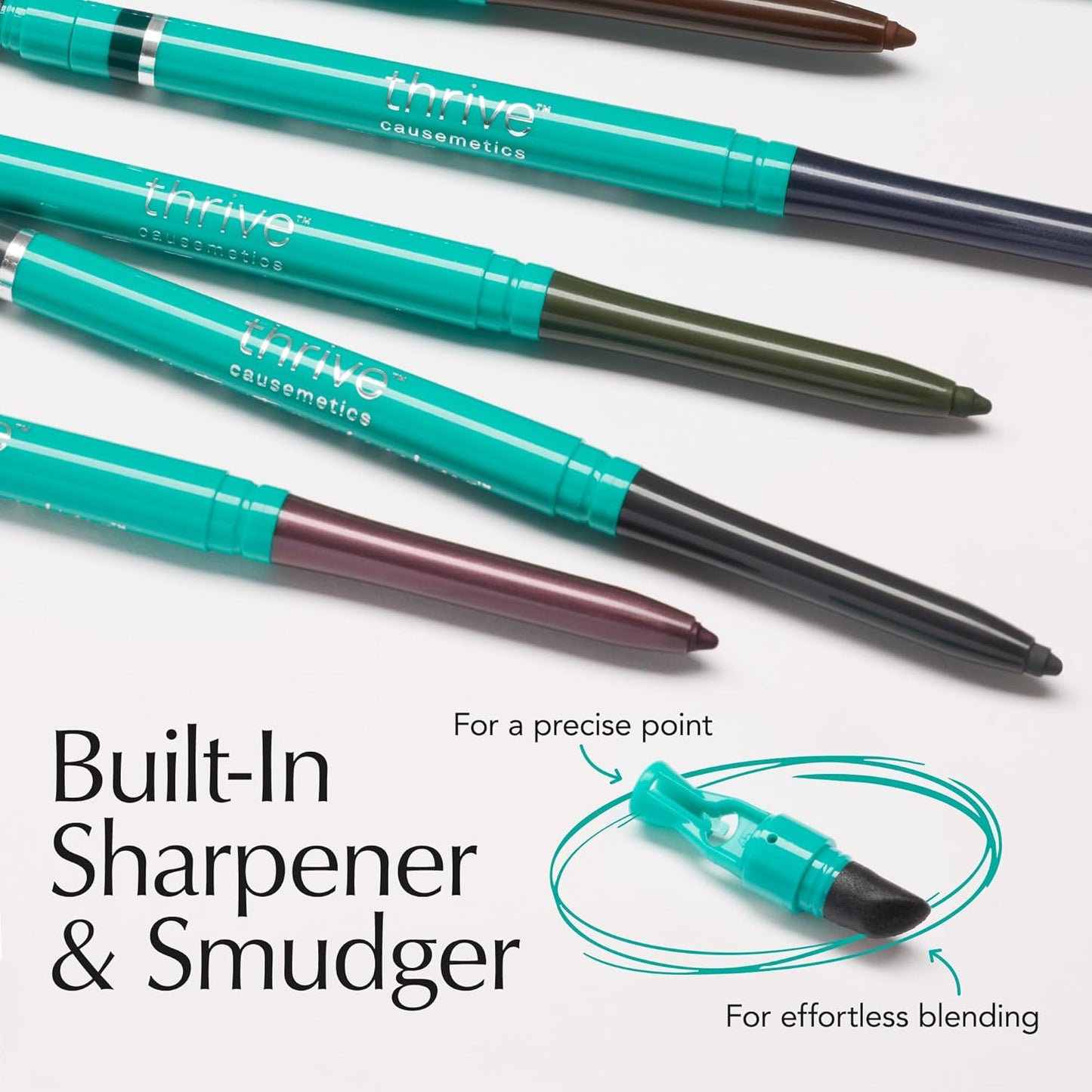 Thrive Causemetics Infinity Waterproof Eyeliner Pencil, Built In Sharpener & Smudge Tip, Long Lasting, Smudge Proof, Hyaluronic Acid & Shea Butter, Vegan & Cruelty Free, Ella (Brown Matte)