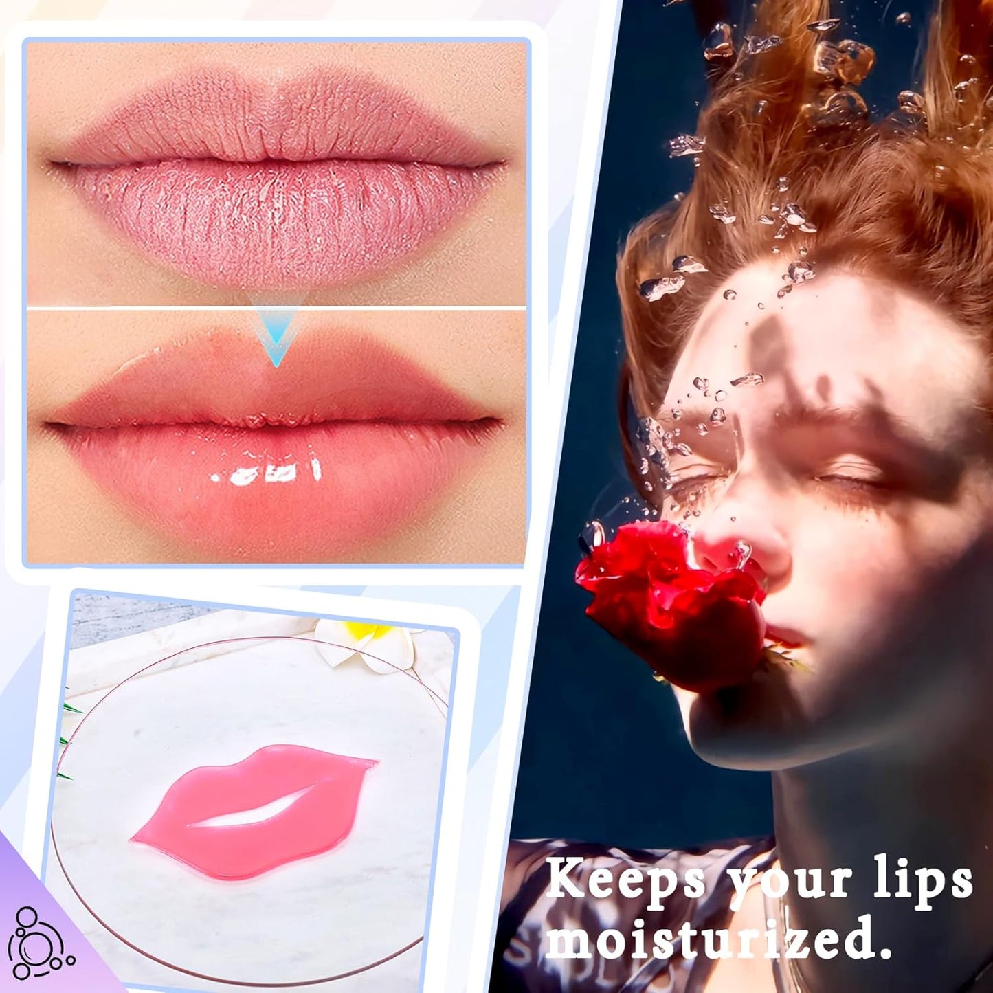 30PCS Moisturizing Lip Masks Set, Overnight Bulk Lip Patches, Long-lasting Hydrating Sleeping Lip Plumping Masks for Women
