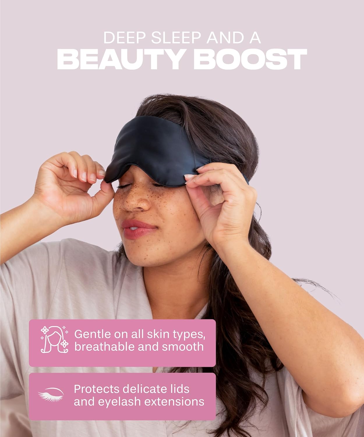 Silk Sleep Mask for Women and Men - Silk Eye Mask for Sleeping, Blindfold, Eye Covers, Pack of 2