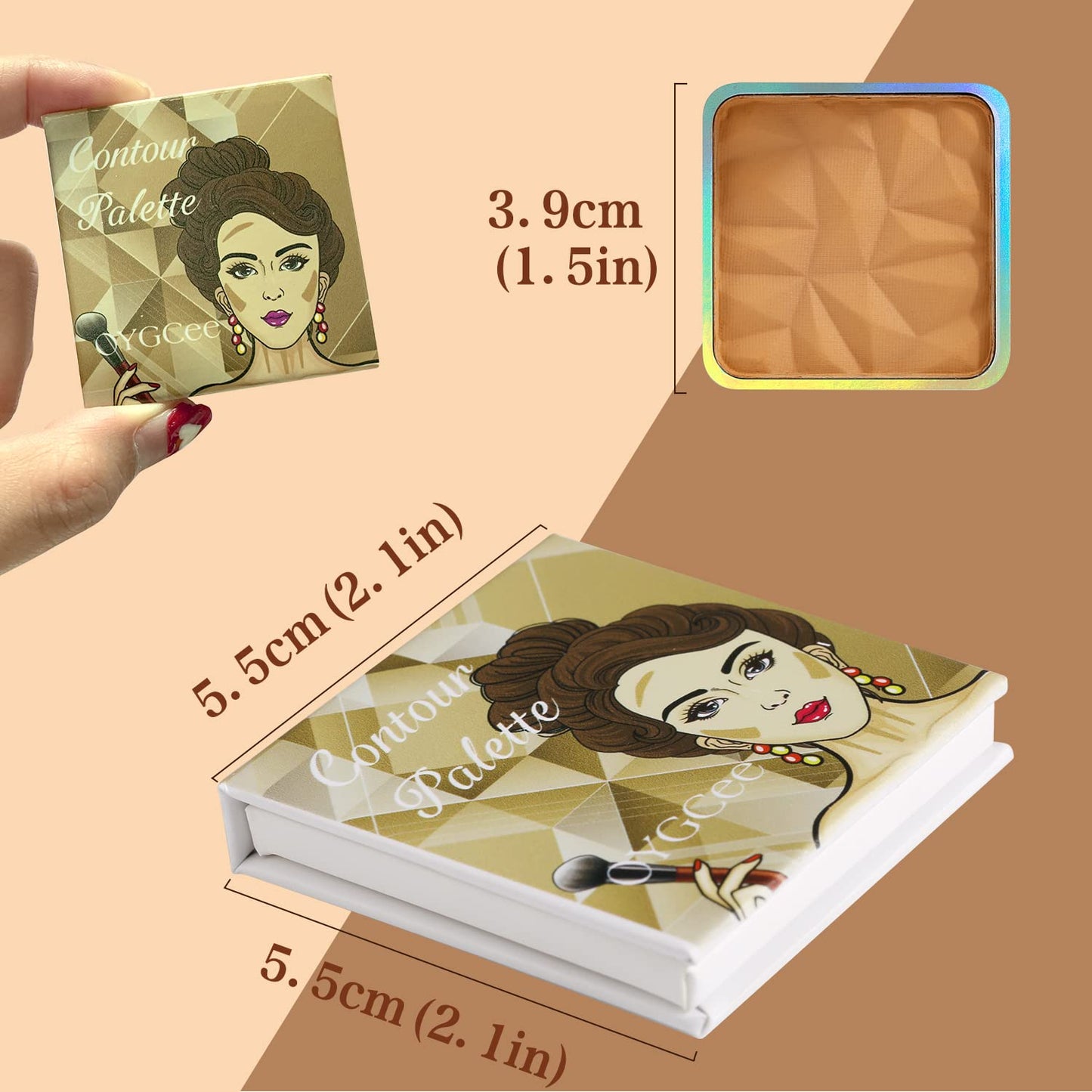 Matte Light Bronzer Palette,Perfect Finish Hd Powder,Professional Bronzering contouring Makeup Pallet,Highly Pigments and Long Lasting For Fair Face Tone,Cruelty-Free