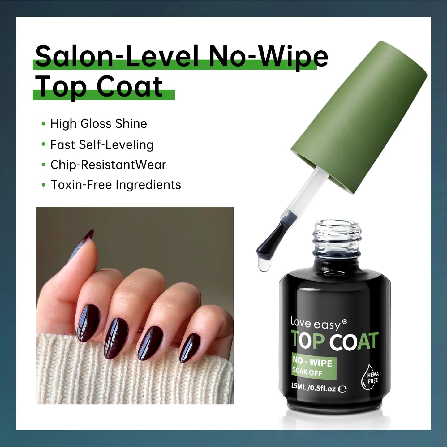 Hema Free Builder Gel - Hypoallergenic Builder Base & Top Coat | Long-Lasting Adhesion (30+ Days) for Professional Nails Gift for Women