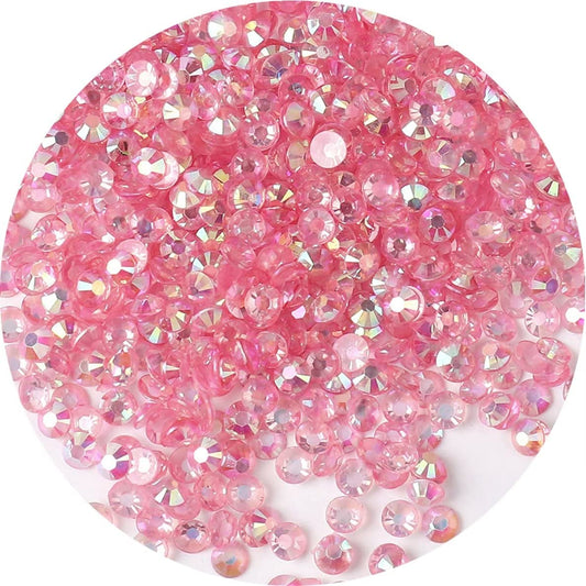 4500 Pcs SS12 3mm AB Flatback Rhinestones for Nails Art Crafts Transparent Glitter Round Gems Crystals DIY Clothes Shoes(Clear Light Pink AB)