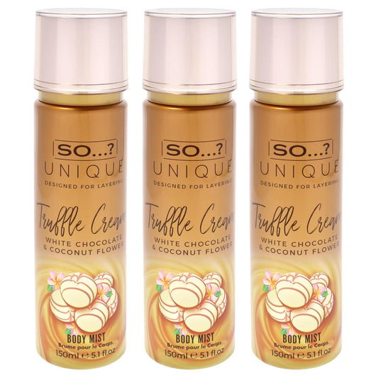 So...? Unique Body Mist - Truffle Cream for Women - 5.1 oz Body Mist - Pack of 3