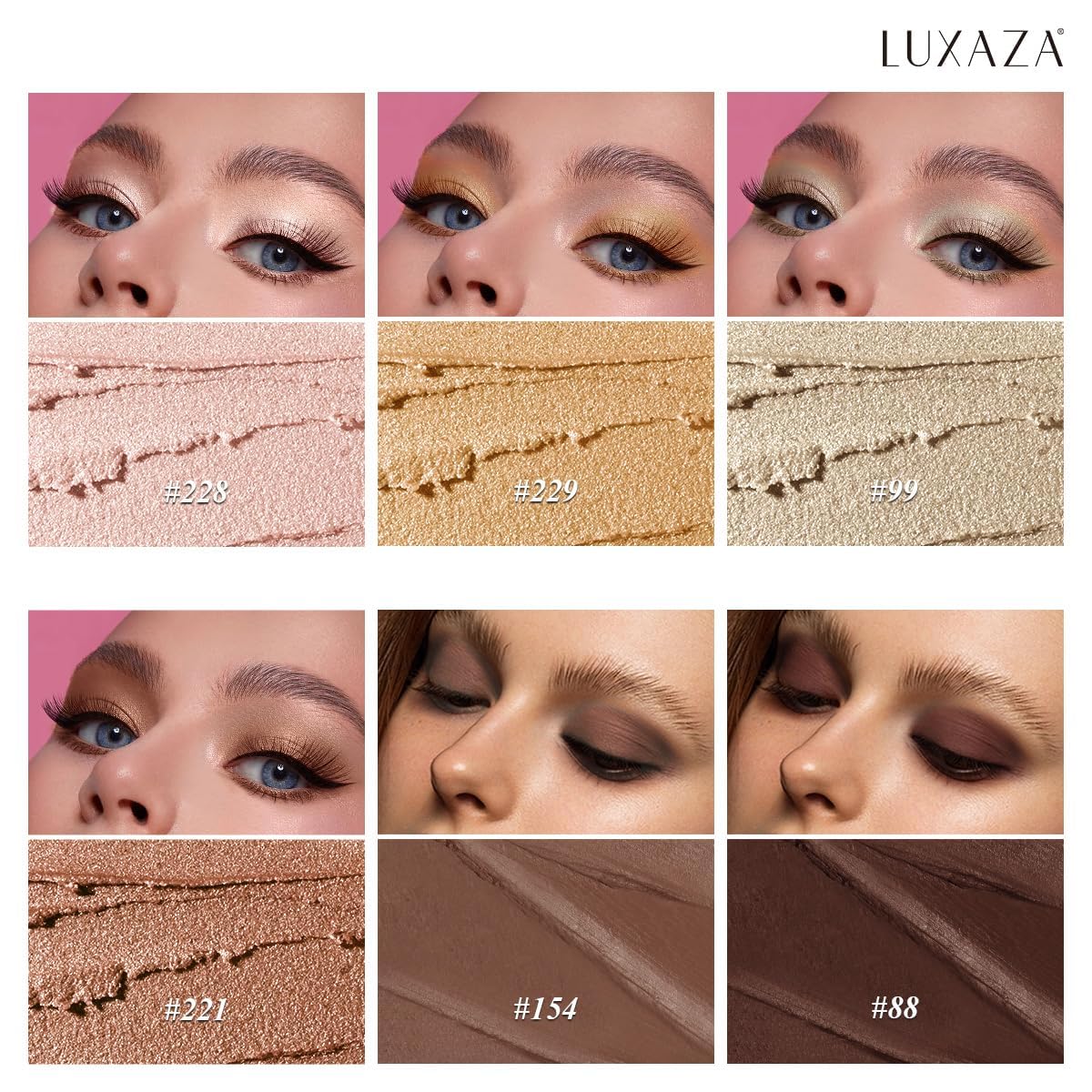 Classic 3PCS Neutral Eyeshadow Stick Makeup Set, Matte Cream Eye Shadow Eyeliner Brightener Pencil Crayon - Golden Amber