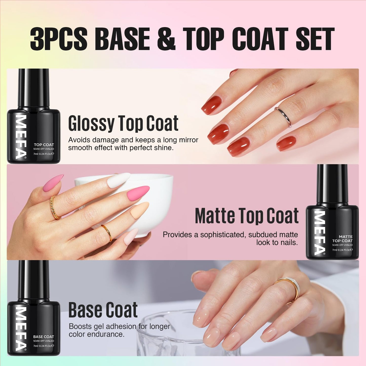 MEFA 56 Pcs Gel Nail Polish Kit with U V Light, 32 Colors Hot Pink Colorful Gel Nail Kit Glitter nail Polish Set Nail Art Decorations Manicure Tools DIY Gifts