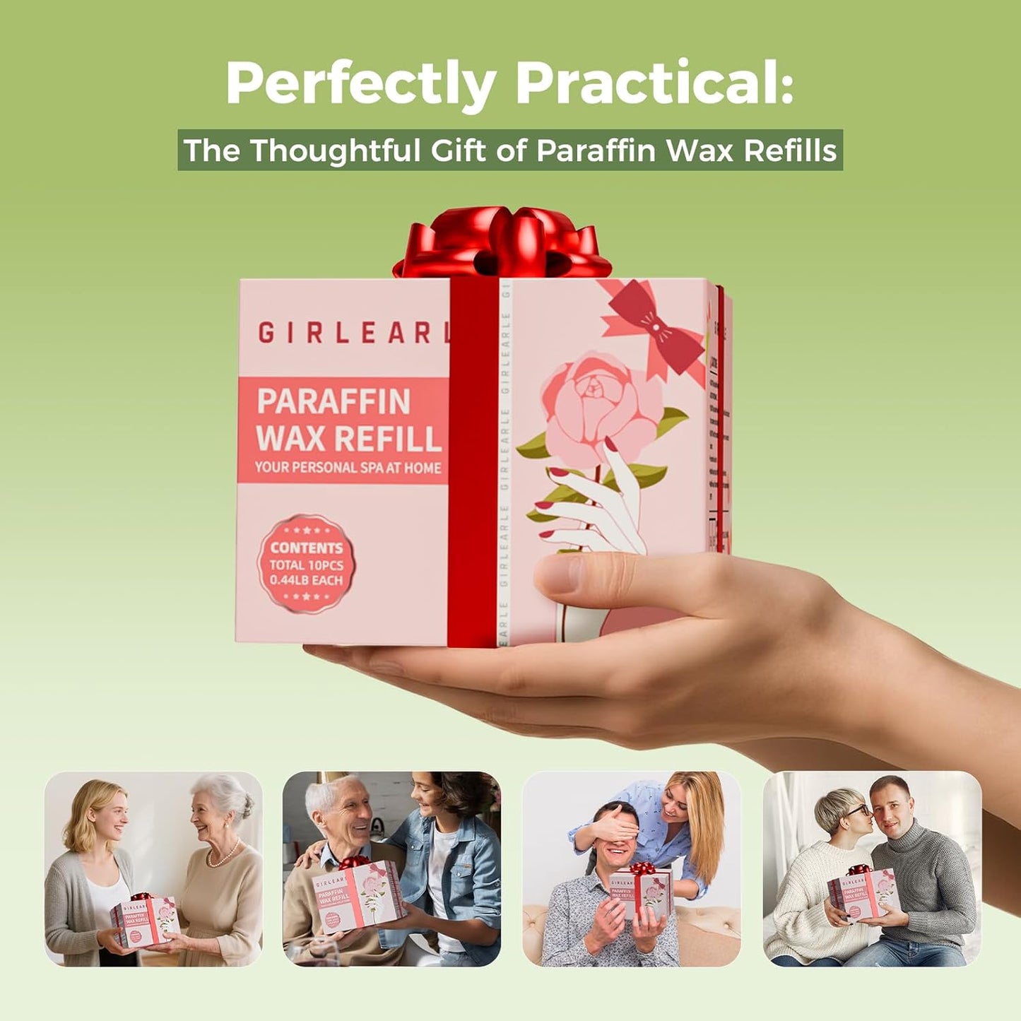 Paraffin Wax Refills 10 Packs for Paraffin Wax Bath Machine - for Dry Cracked Skin on Hands, Feet, Elbows - Moisturizing Hydration to Relieve Stiff Muscles & Joints (Aloe vera)