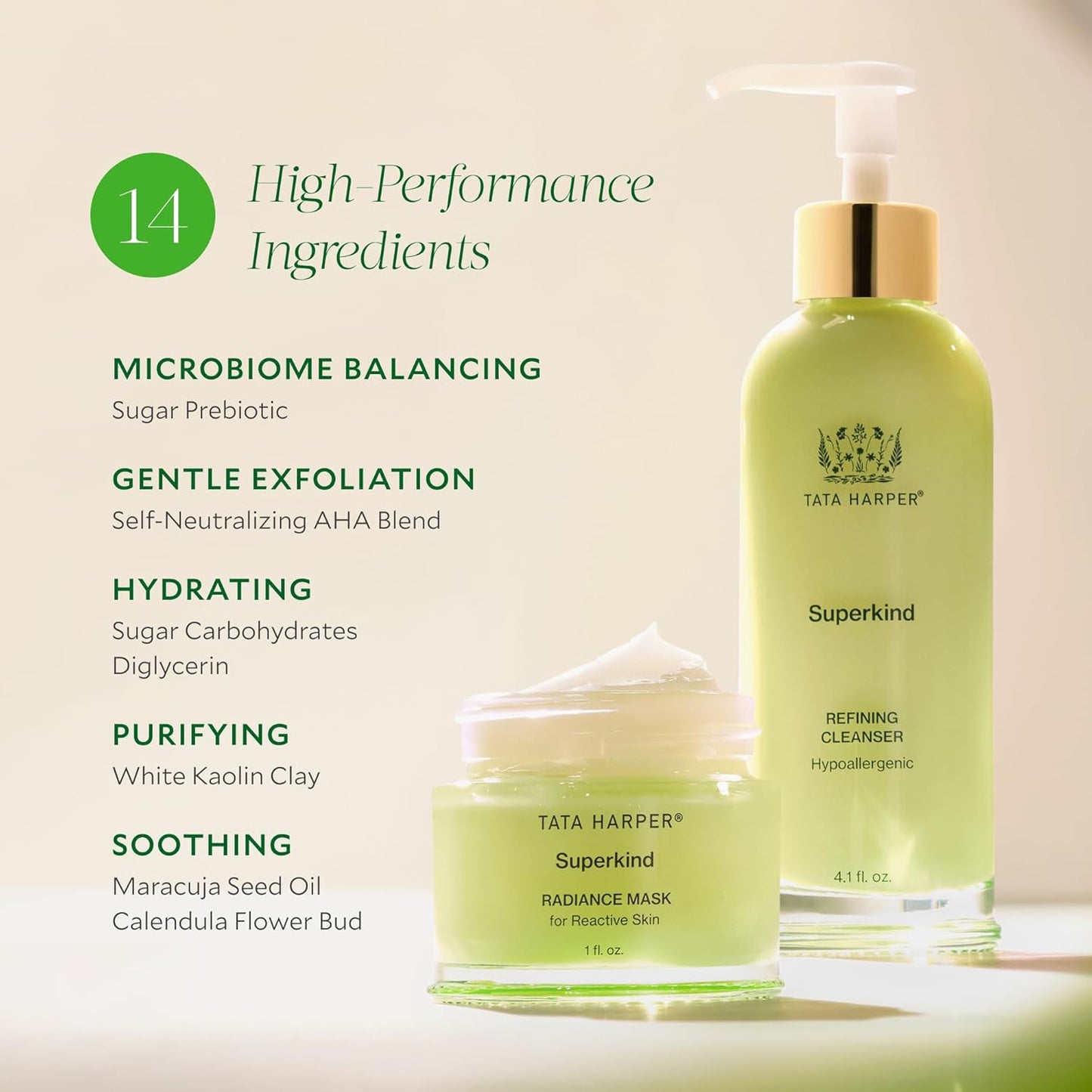 Tata Harper Superkind Radiance Mask, Gentle Glow Mask for Sensitive Skin, Skin Barrier Support, Hypoallergenic Skincare, Fragrance Free, Natural Skincare, Dermatologist Tested, Vegan, 30ml