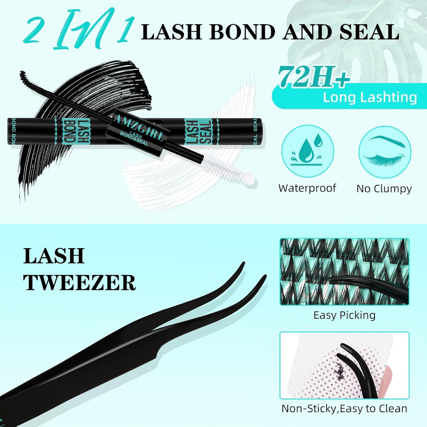Lash Clusters Kit 140pcs Manga Lash Extension Kit Anime Cluster Lashes Natural Look with Waterproof Lash Bond and Seal, Lash Tweezer with Wet Look Ultra-Thin Band Anime Lashes(Puppy-Kit,C-10-18mm)