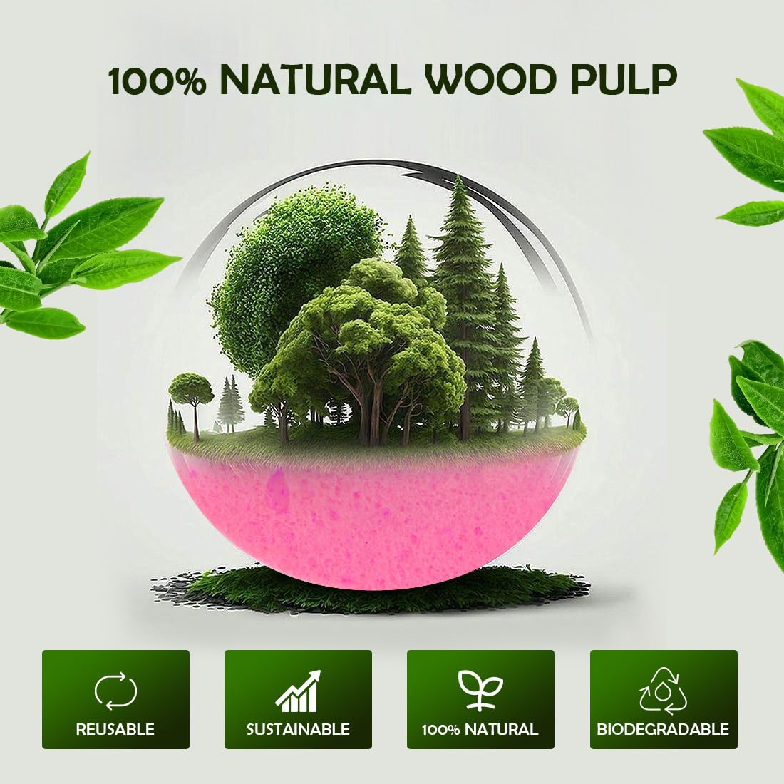 AIDEA Compressed Facial Sponges 96Count Pink, Travel Essentials Makeup Sponges, 100% Natural Cellulose Cosmetic Spa Sponges for Facial Cleansing, Exfoliating, Makeup Remover Pads