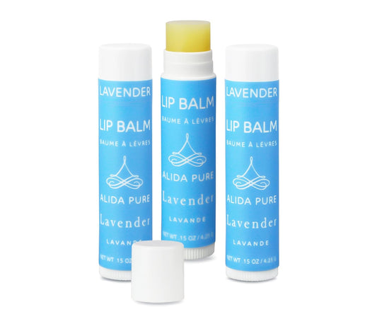 Lavender Lip Balm, Cruelty Free, Vegan Set, Beeswax Free, with Organic Jojoba and Avocado Oil, Vitamin E, Natural Moisturizer for Dry, Chapped, or Cracked Lips, 3 Tube Set