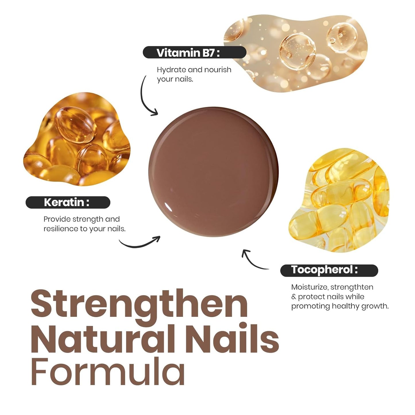 Beetles Mocha Mousse Nail Polish –No UV Needed, Air Dry –Warm Taupe Glossy Lacquer,Fast Drying, Long Lasting, Elegant Neutral Color At-Home DIY & Salon