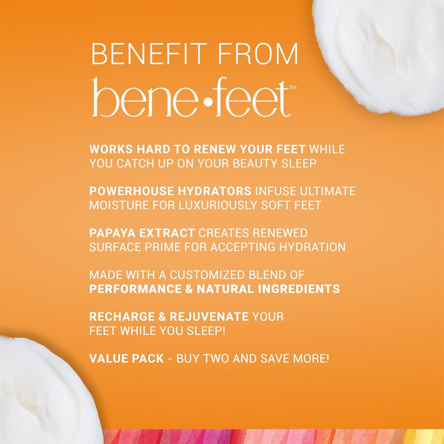 Benefeet Sweet Dreams Overnight Foot Repair - Night Cream for Detox, Moisturize & Soften Dry Cracked Skin, With Apple Cider Vinegar, Turmeric & Borage Oil, 4oz (3 Pack)