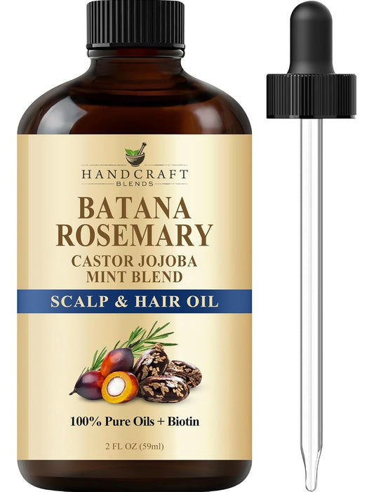 Batana & Rosemary Hair Growth Oil 2oz – Scalp Treatment & Strengthening for Growth & Loss, Thinning, Dry Scalp, Split Ends – Natural Hair Oil for Women & Men – Intensive Repair & Nourishing Formula
