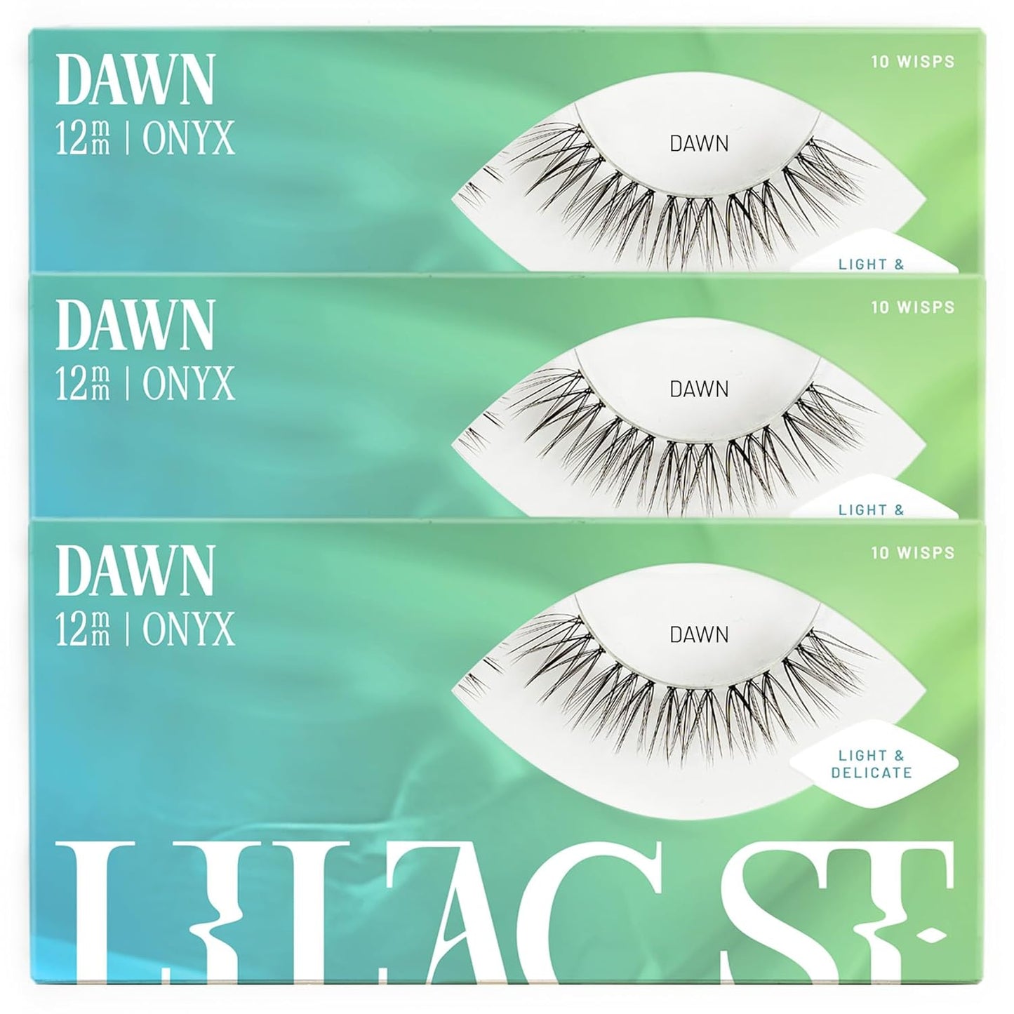 Lilac St - Dawn Natural Faux Eyelash Clusters (12mm, 3 Pack) - No "Makeup" Look - DIY Lash Extension Wisps - Lightweight & Lifelike - Lasts 10 Days - Cruelty Free, Vegan, Women Founded - 30 Lashes