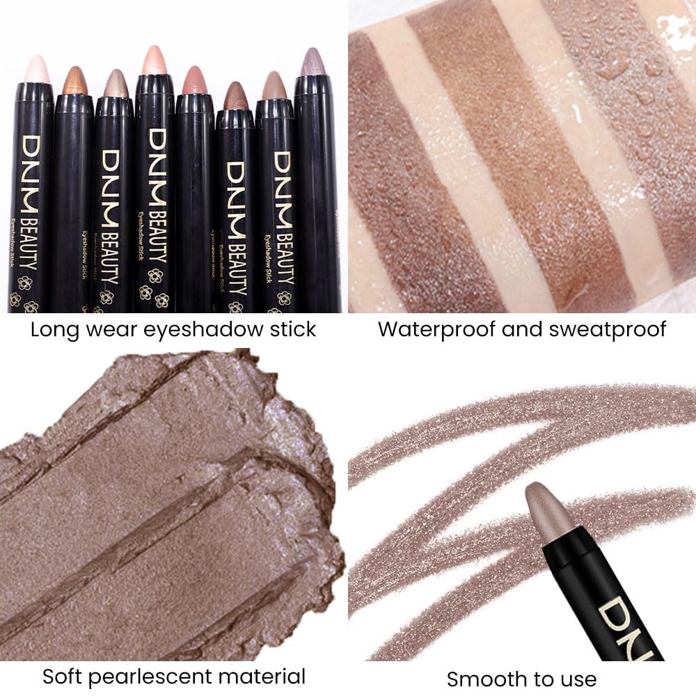 evpct 2Pcs Cream Eye Shadow Brightener Sticks Set for Eyes, Caramel Matte Pencil Eye shadow Applicator Stick Pen Palette Makeup Waterproof sombras en crema para ojos 19 + 22