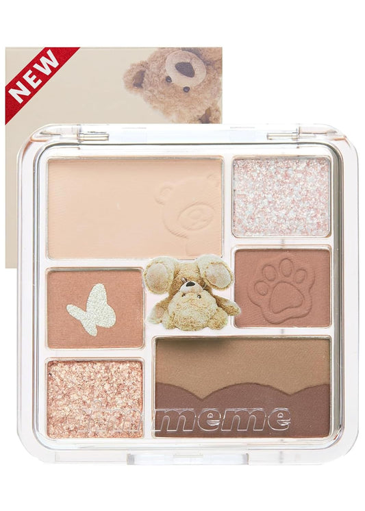 I'M MEME Wonder Soft Layer Palette - 7 Shades | Portable Size, Versatile, Blendable, Neutral Colors with Soft Texture, 01 My Teddy, 0.23 Oz