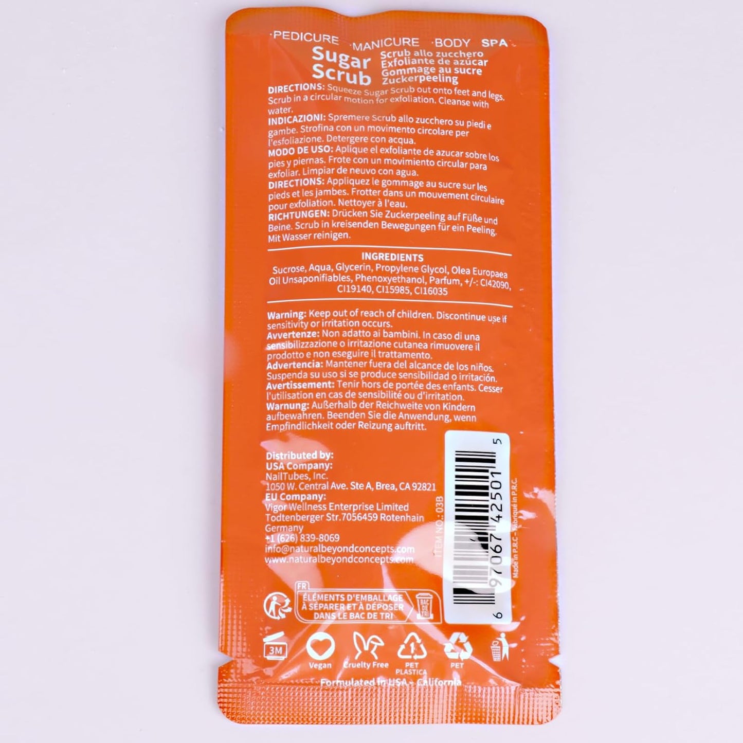 Pedicure Kit Foot Soak Set: Bubble Salt, Sugar Scrub, Massage Mask, Massage Lotion in a Box, 4 Step Foot Spa Kit for Dry Feet, Softens Calluses, Soothes Sore and Tired Feet (Mango)