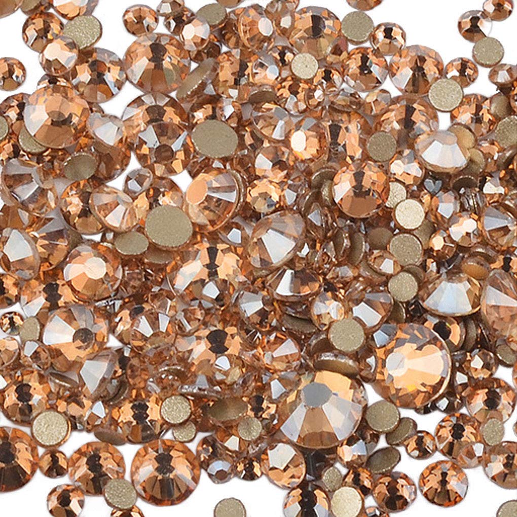 Rhinestones flat back gems round DIY decorative Nail Face and apparel accessories ss3-20 mix size(1440pcs champagne)