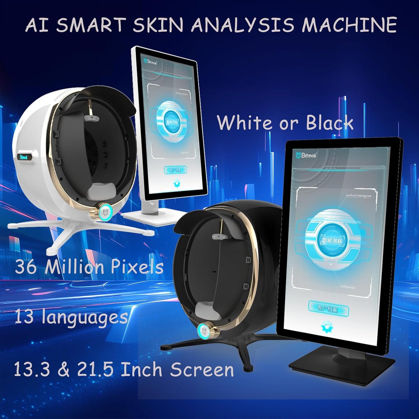 Professional Skin Analyzer Machine - Cobbawe Facial Skin Detection & Analysis for Healthy Skin Care （MJ-W-21.5）