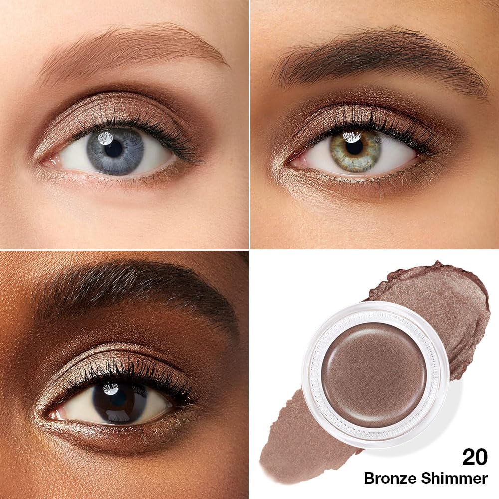 Kaely Single Cream Eyeshadow Pot, Bronze Shimmer Eye Shadow for Older Women High Pigmented Waterproof, Natural Eyeshadow Palette Makeup Brightener, sombras en crema para ojos, Blendable, 20