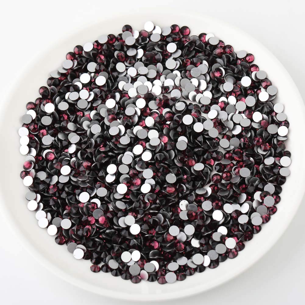 beadsland Flat Back Crystal Rhinestones Round Gems, Amethyst (3.8-4.0mm) SS16/1440pcs