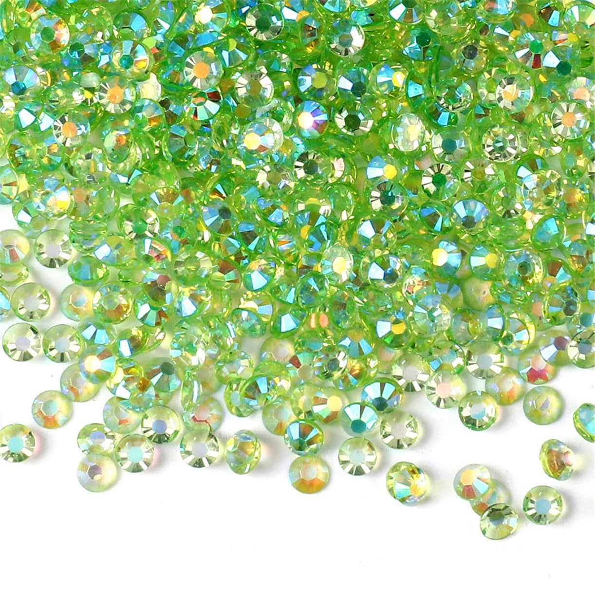500 Pieces SS30 6mm Flatback Rhinestones AB Clear Round Gems Crystals for Nail Art DIY Crafts Clothes Shoes Bags （Transparent Light Green AB）