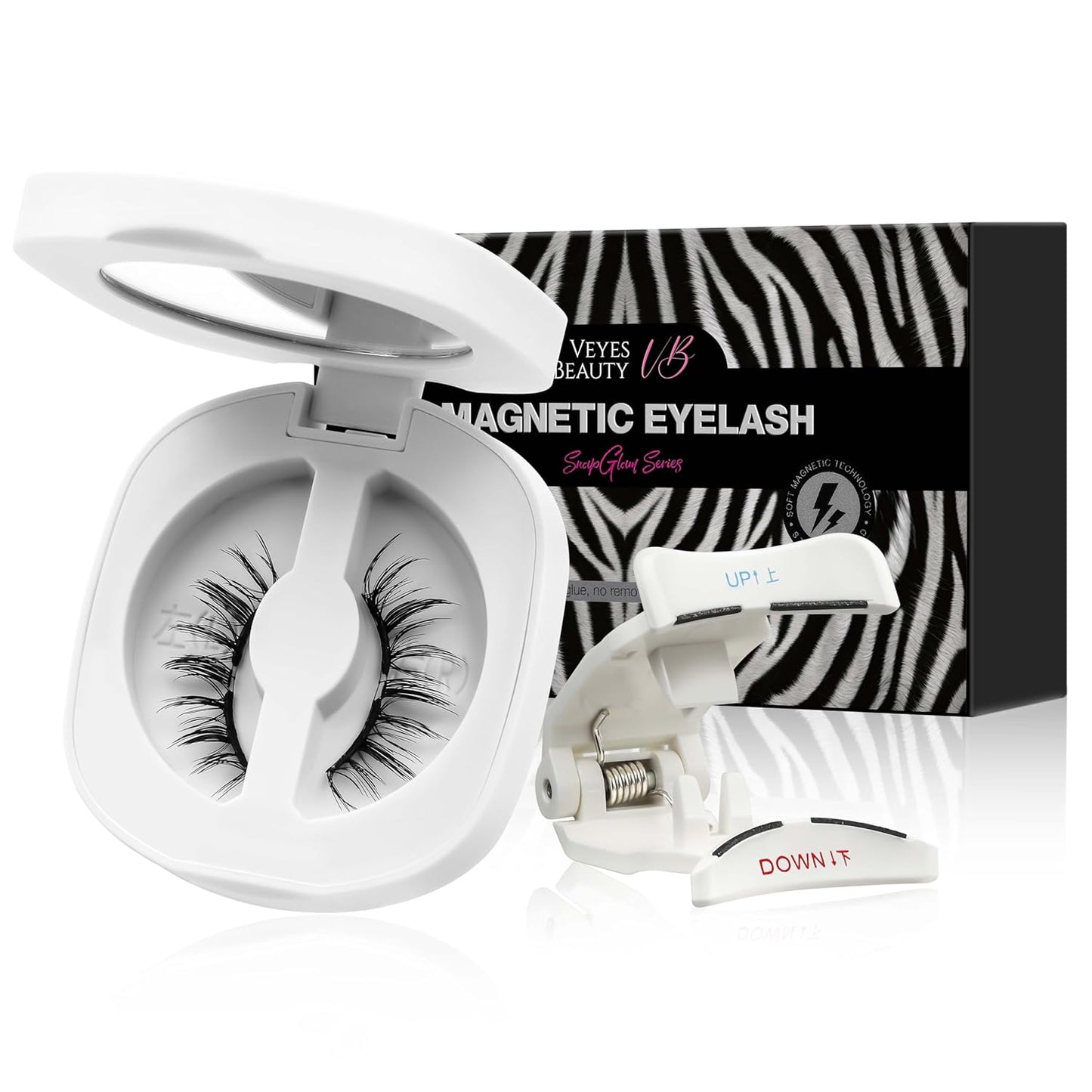 VEYESBEAUTY Magnetic Eyelashes with Applicator Reusable Magnetic Lashes Natural Look No Glue Needed False Eyelashes, AnimeWink Lashes Kit Easy to Wear and Remove