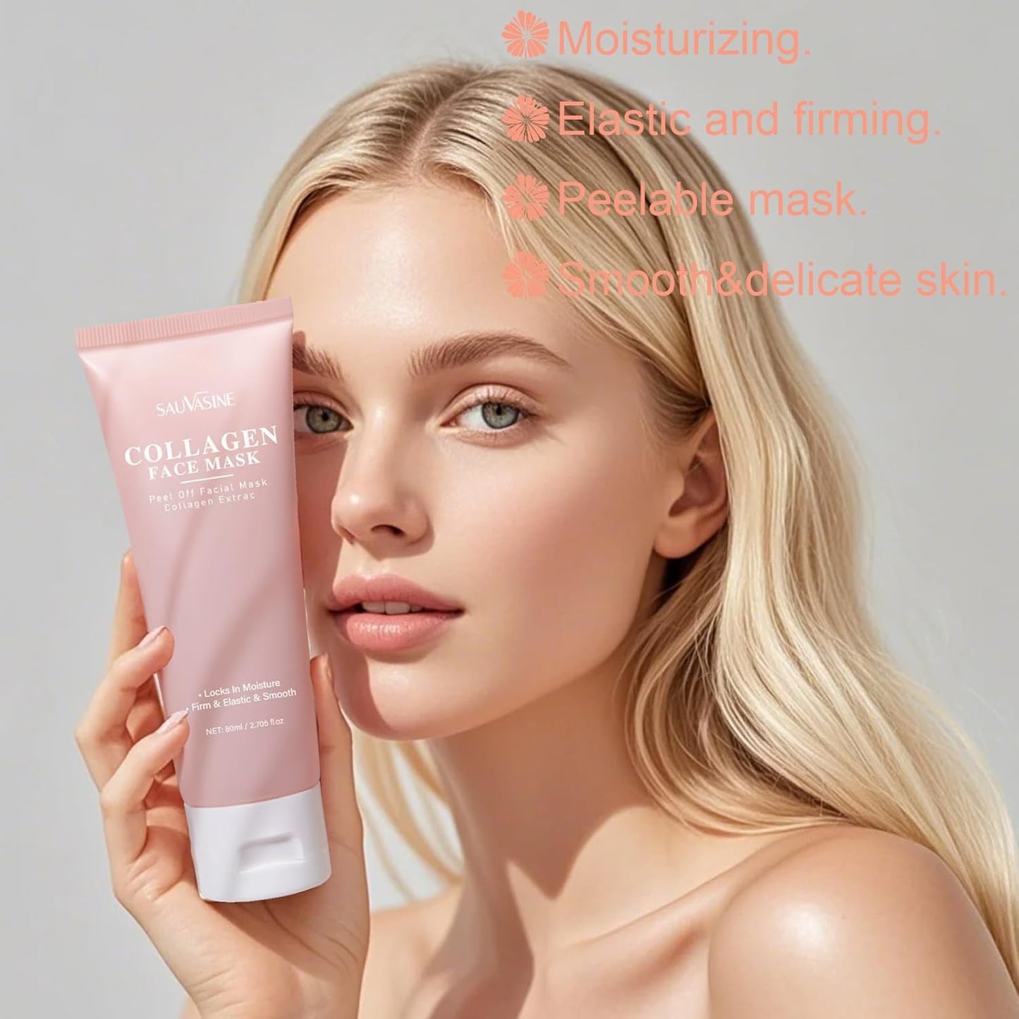 Collagen Overnight Wrapping Peel Off Face Mask - Deep Hydration Care, Reduce Sagging & Dullness, Hydrolyzed Collagen Glass Skin Peel Off Mask, Korean Skincare