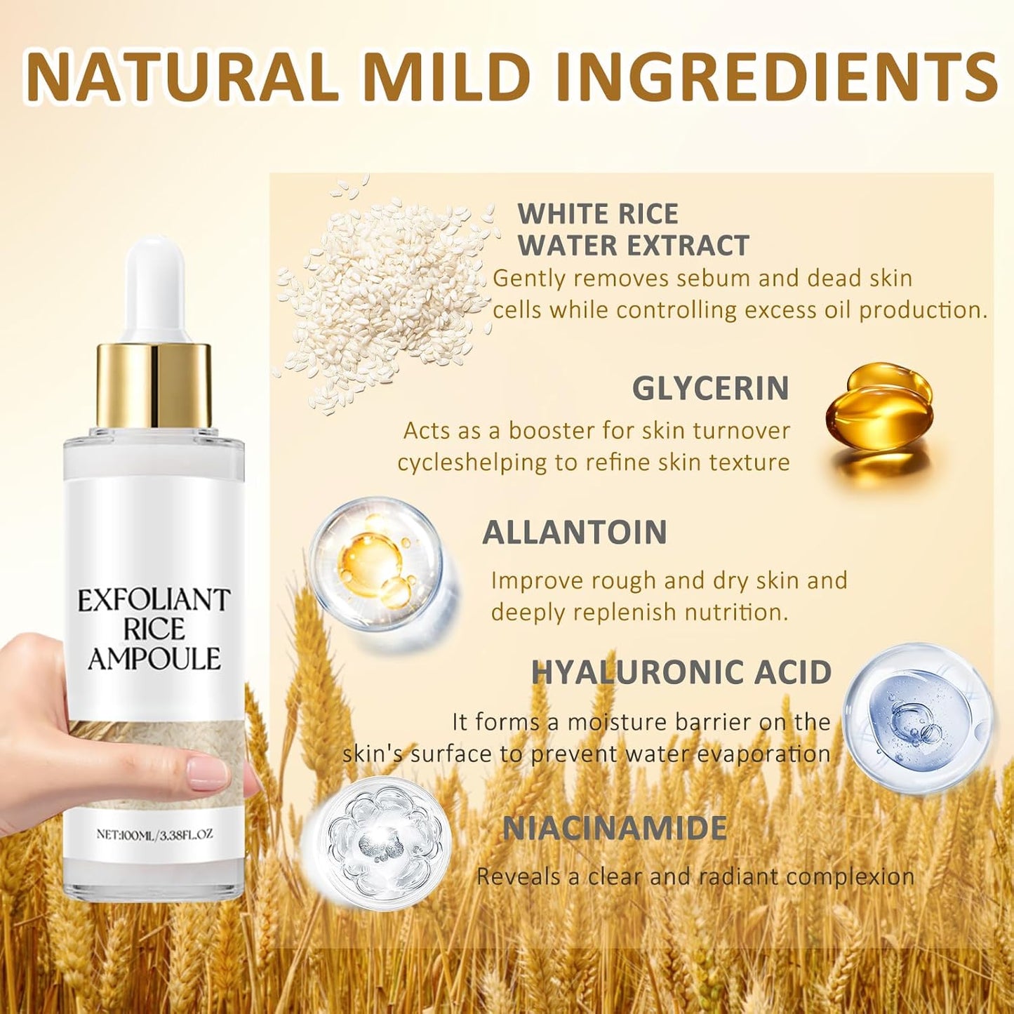 Peel Shot White Rice Peeling Ampoule - Soft Exfoliating Face and Body Scrub - Rice Exfoliator for Face Dead Skin Remover for Body - Deep Pore Cleanser Facial Scrub Exfoliator for All Skin Types