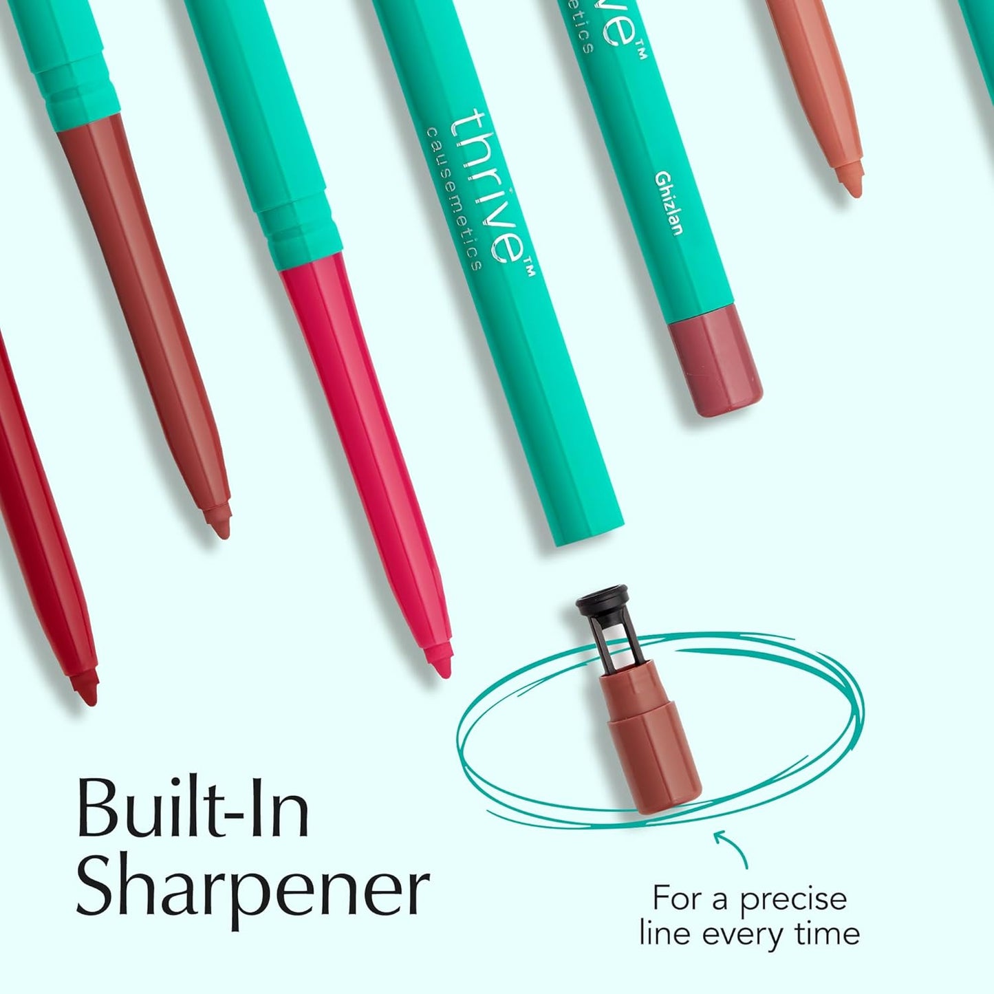Thrive Causemetics Lip Filler Long-Wearing + Plumping Lip Liner, Shea Butter Hydrating Lip Plumper Retractable Lip Liner Pencil, Built In Sharpener, Vegan & Cruelty Free, Kackie (Mocha)