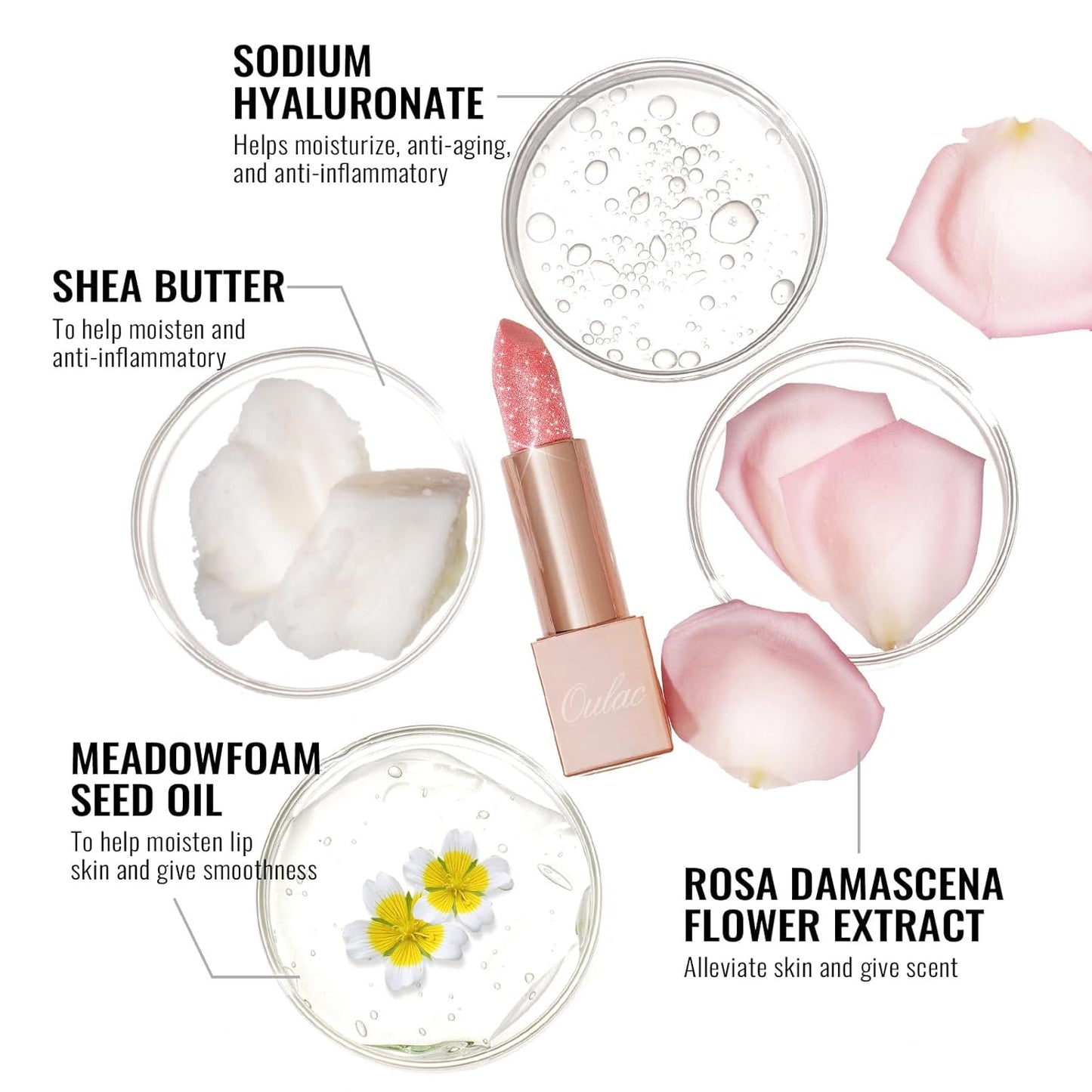 Oulac Infinity Moisture Shine Lipstick - High Shine Shimmery Finish, Super Creamy Texture, Medium to High Coverage - Gluten Free, PG11 La Vita