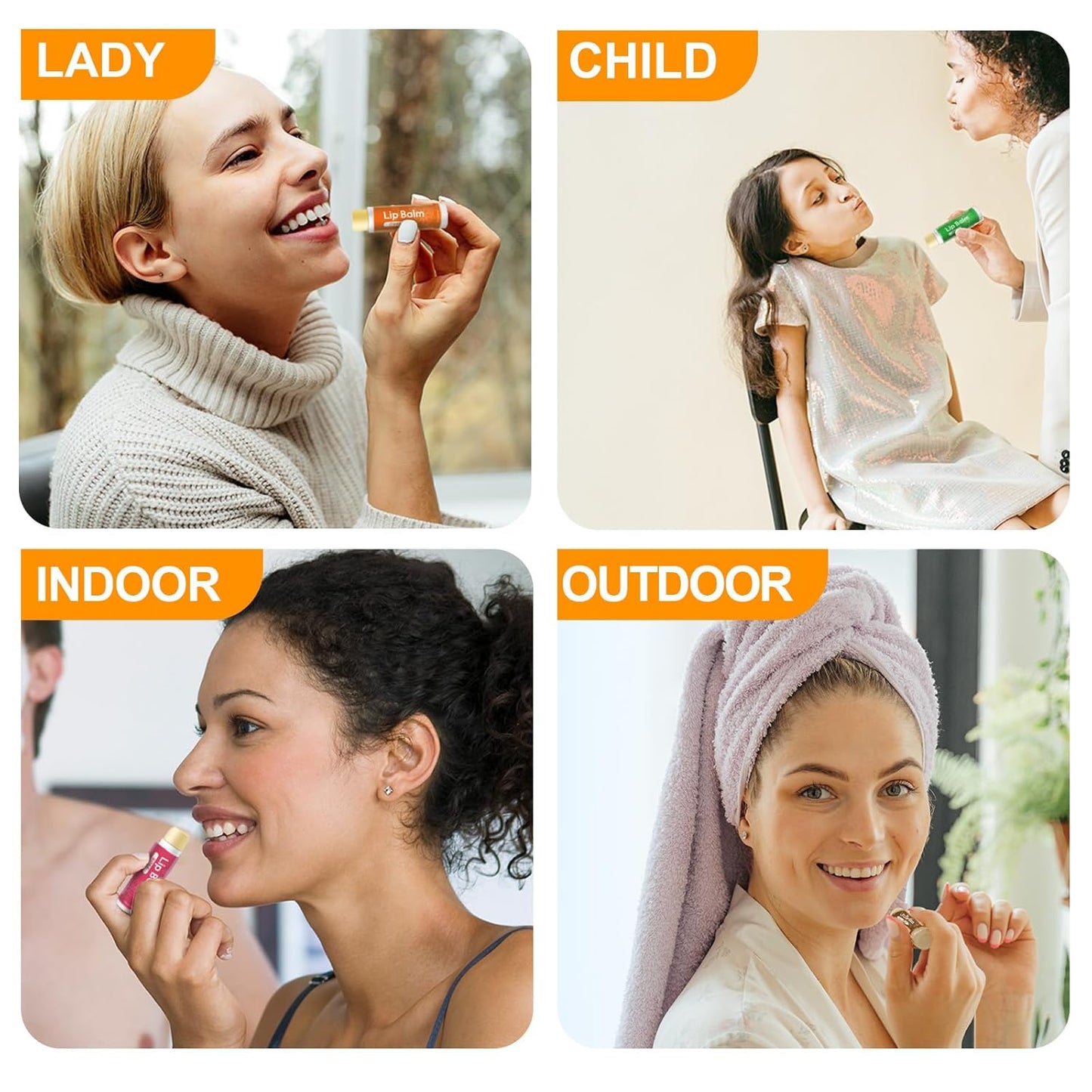 20 Pack Natural Lip Balm Bulk with Vitamin E and Coconut Oil Valentine's Day best choice - Moisturizing, Soothing, and Repairing Dry and Chapped Lips Valentine's Gift - 10 Flavors - Non-GMO